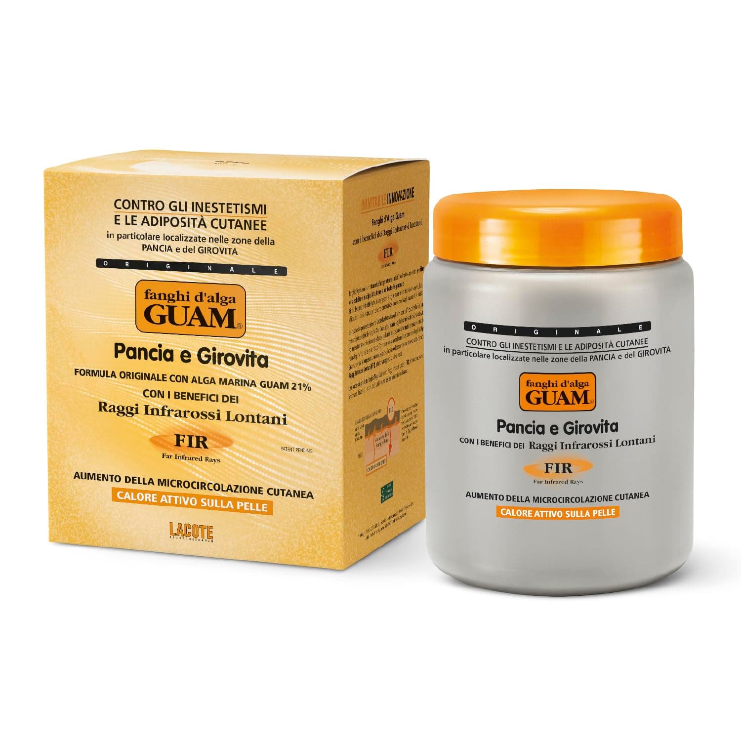 Guam, Guam FIR Belly and Waist Seaweed Mud, for Skin Microcirculation, with the Benefits of Far Infrared Rays, Active Heat on the Skin, Made in Italy, 1 kg Pack