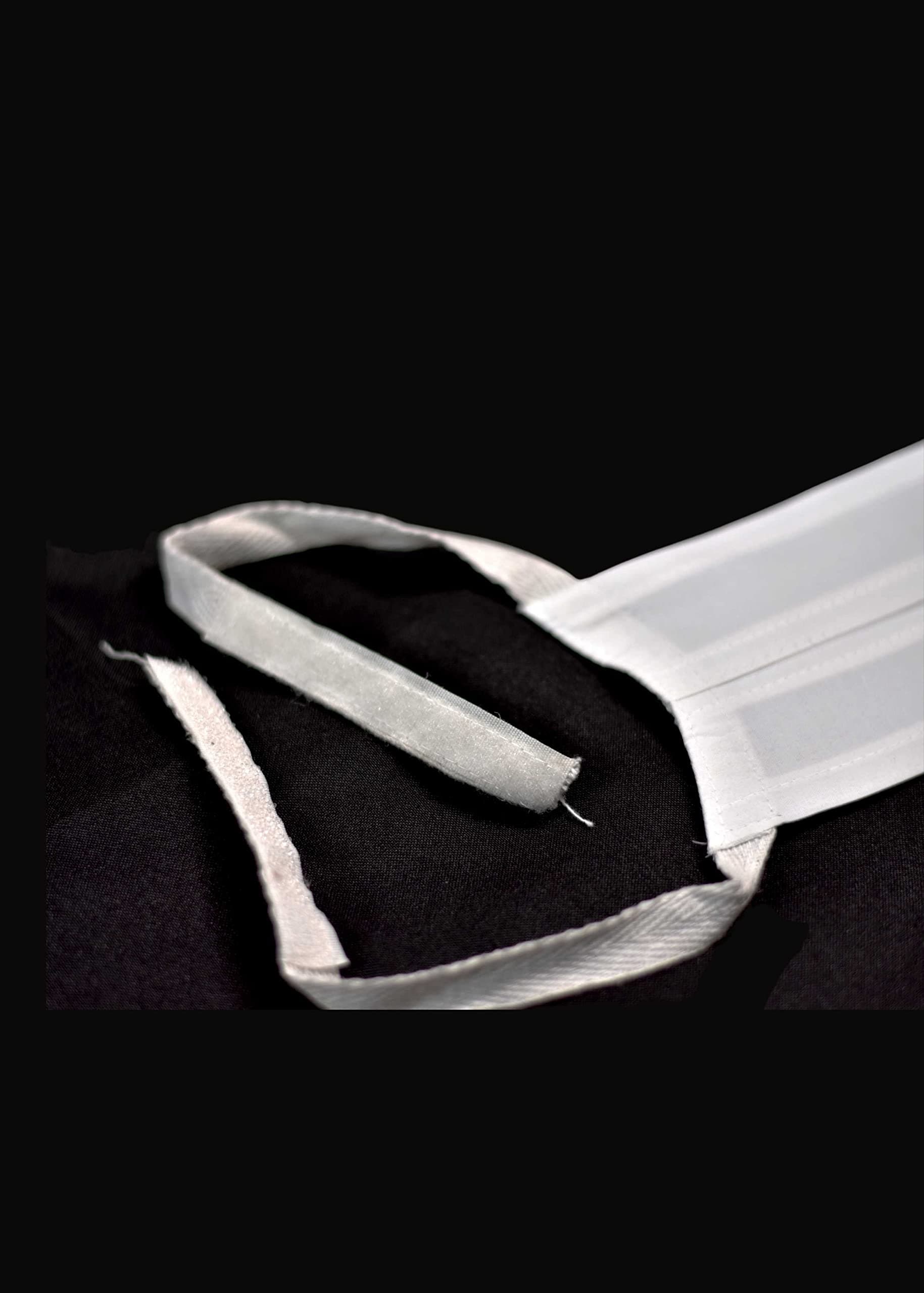 Advocates Band for Lawyers| Advocate Collar Band in White Color | Lawyer Neckband Pack of 3 Pcs | Cotton Advocate Bands Tied on the Neck for Lawyers (Velcro)