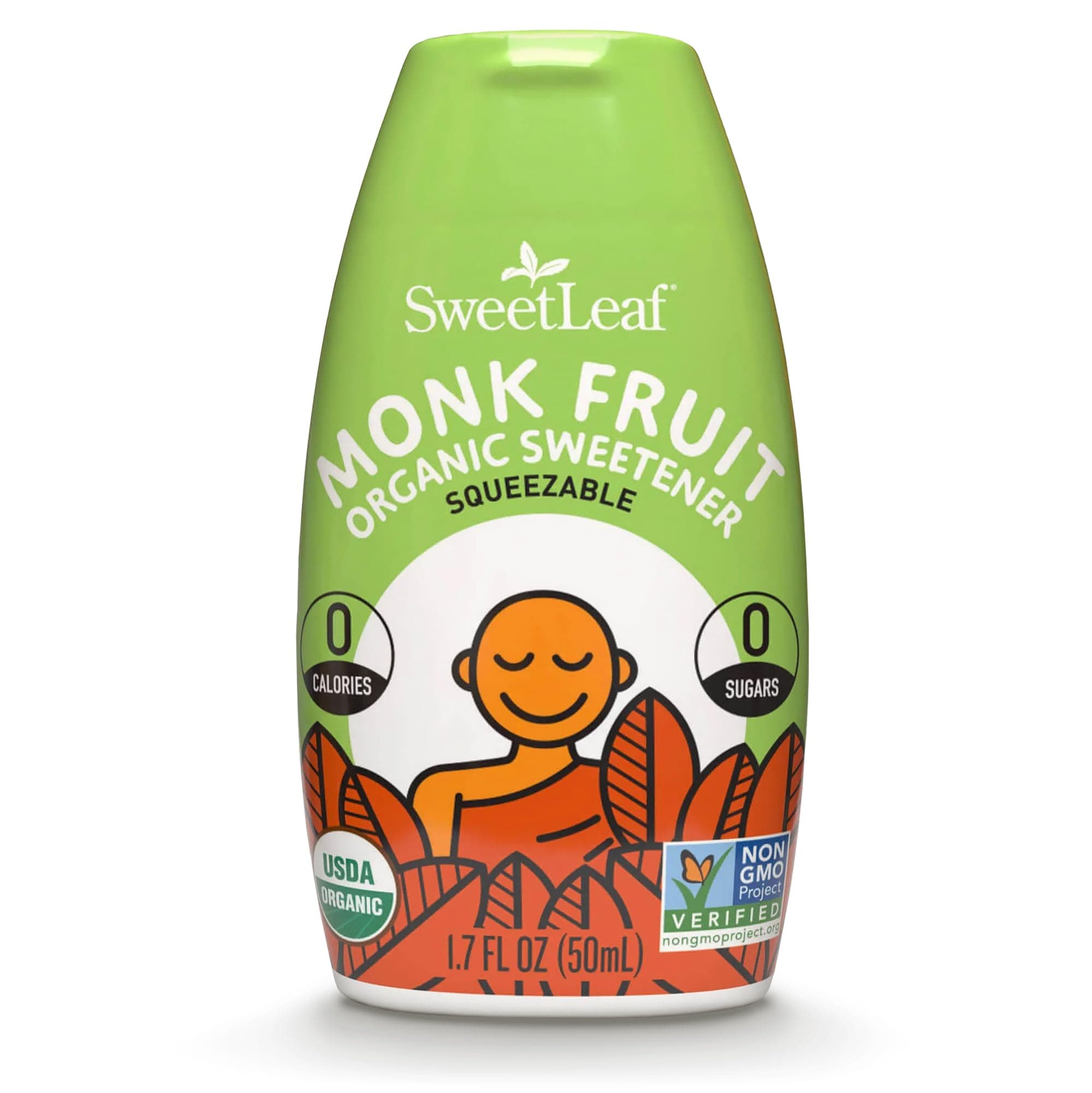 SweetLeaf Unflavored Liquid Monk Fruit - Monk Fruit Liquid Sweetener Drops, Organic Monk Fruit Extract, Zero Calorie Sweetener, Sugar Free, Keto Friendly, Erythritol Free - 1.7 Fl Oz