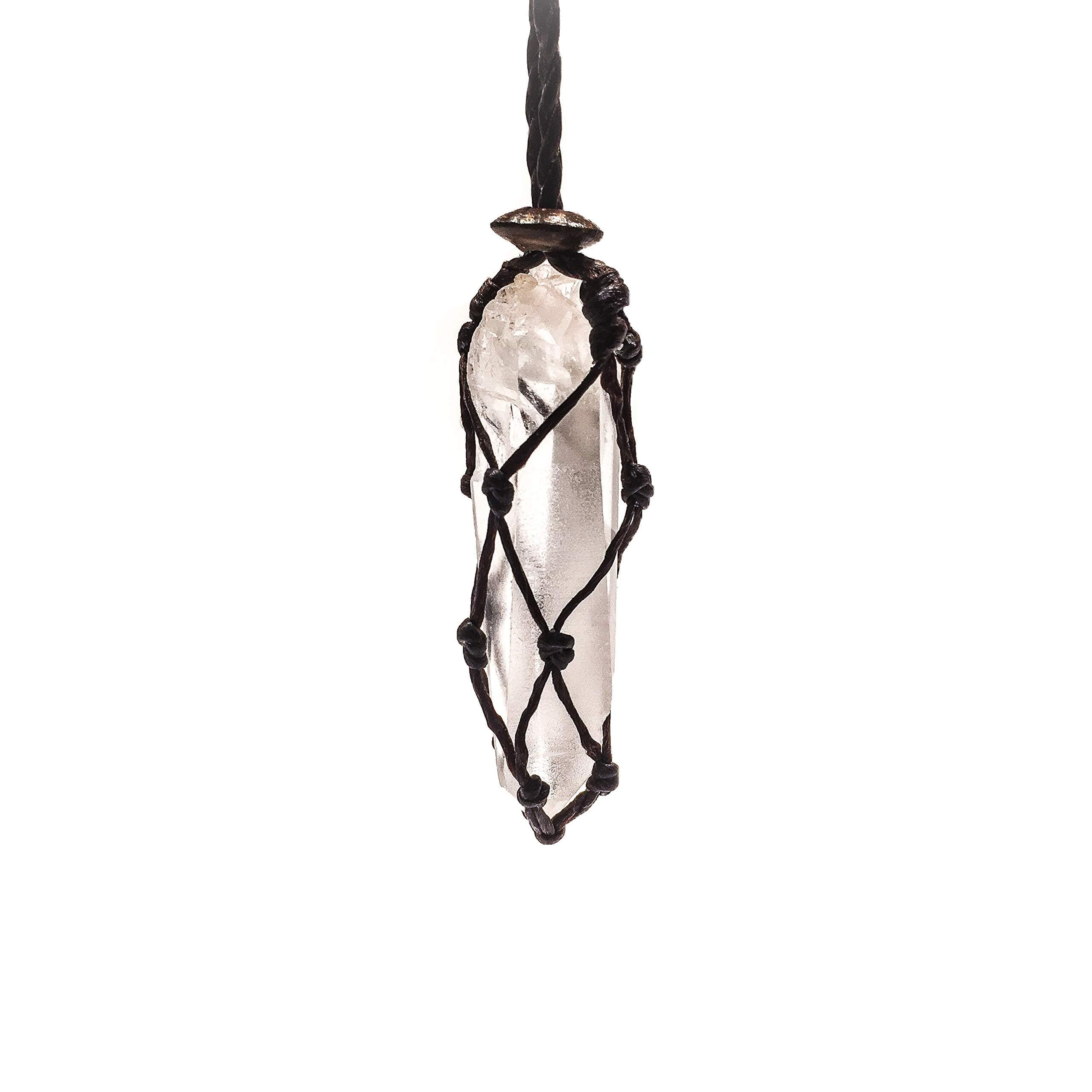 Soundpeace Lemurian Seed Quartz Crystal Macramé Necklace