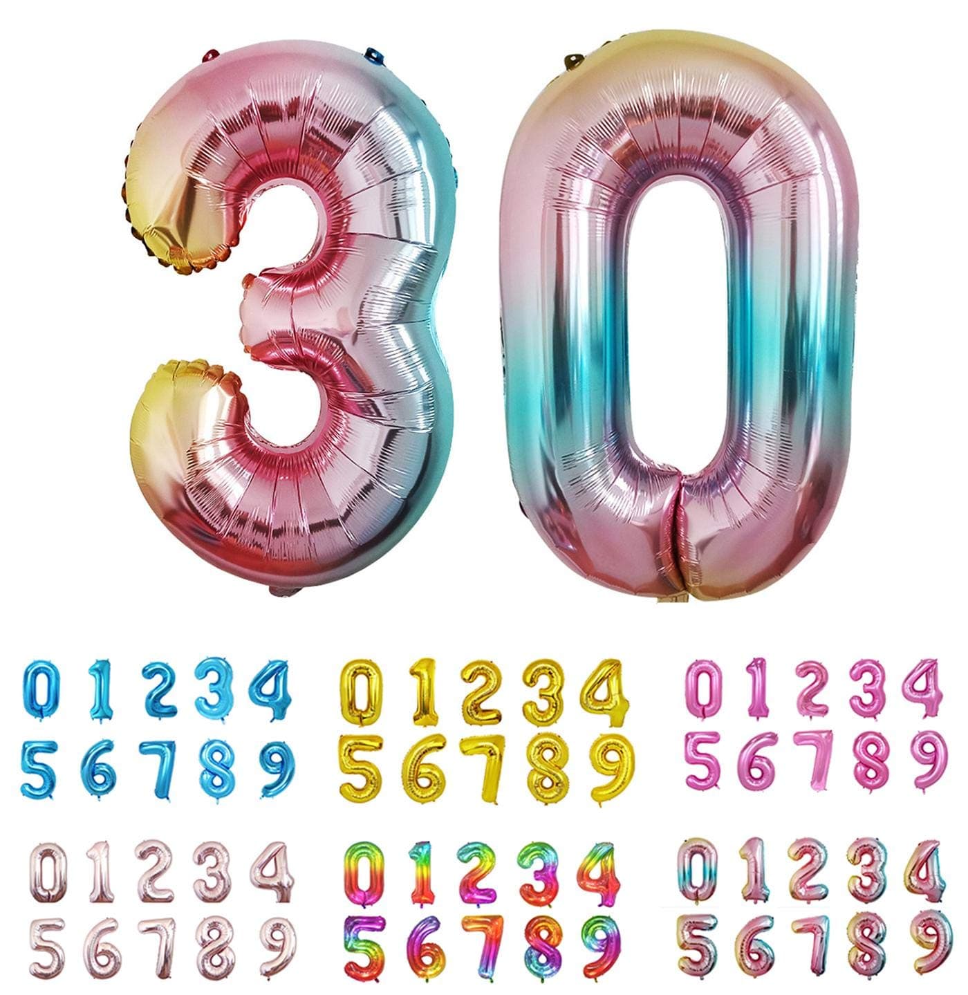 Balloon 30 | Number Balloon 30 | Balloon Number 30 | Number 30 Balloon | 40 inch for Birthday Party Anniversary Decoration Helium Foil Balloon Number 30