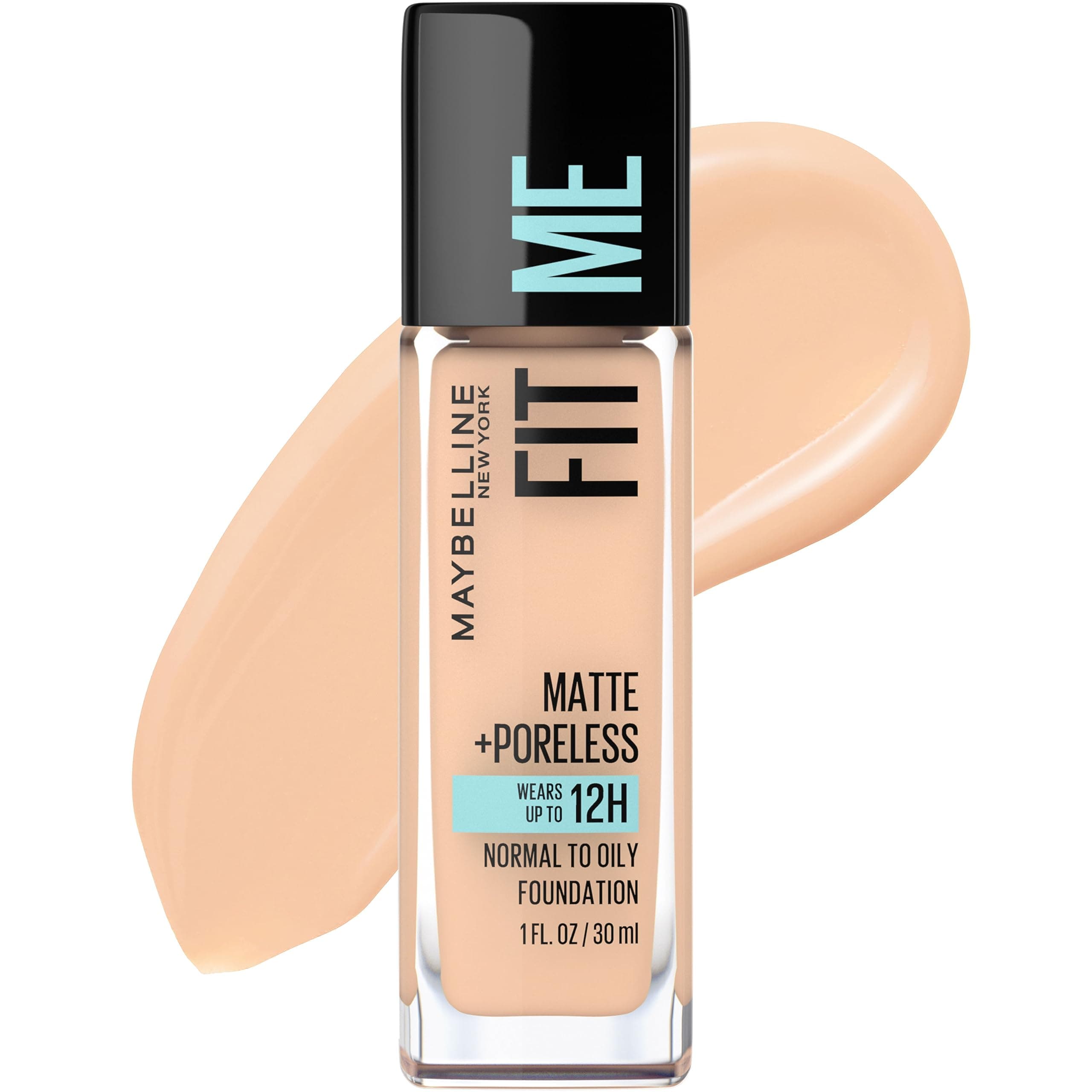 MAYBELLINE - Fit Me Matte + Poreless Liquid Foundation Makeup, Soft Sand Shade - 1 fl. oz. (30 ml)