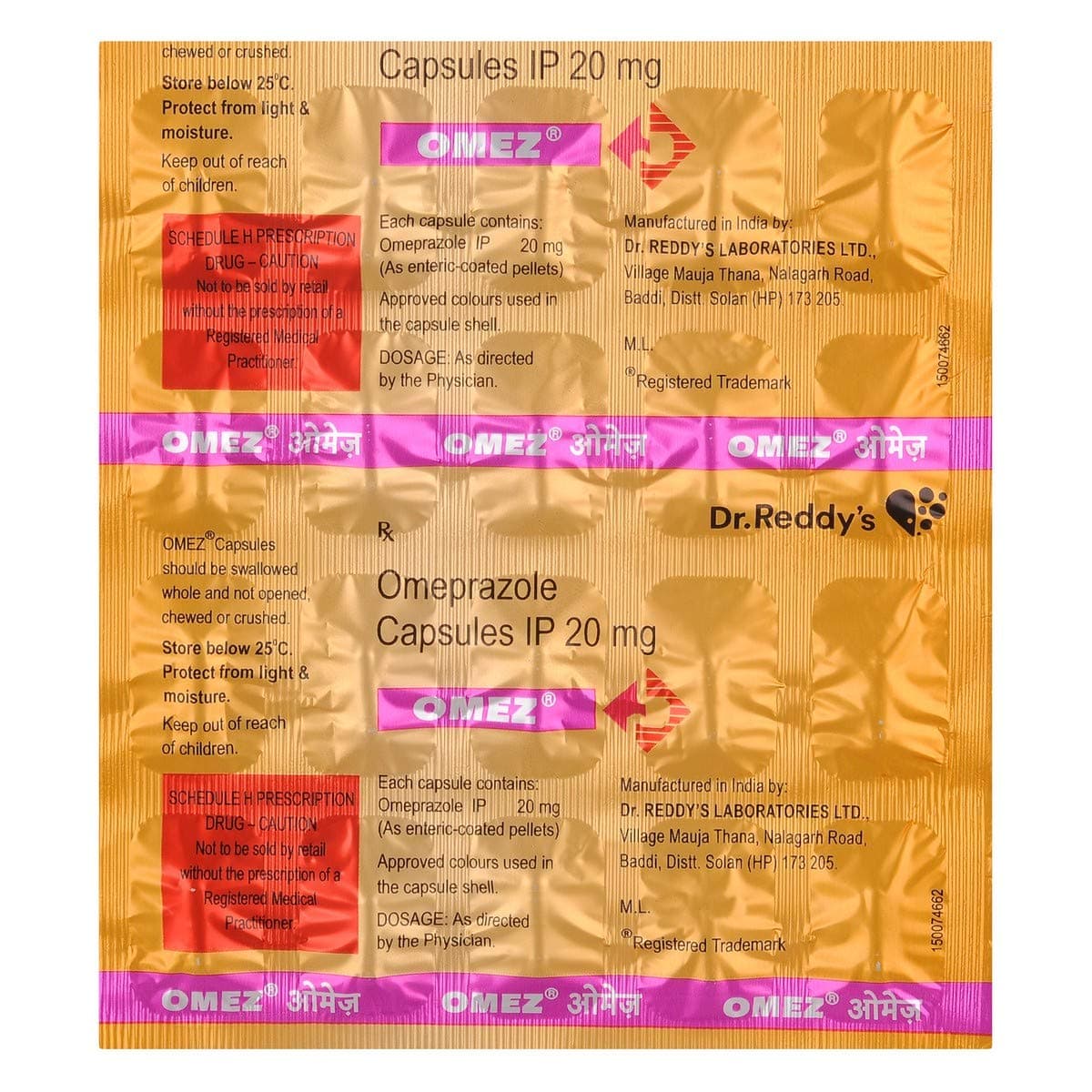 Omez 20mg - Strip of 20 Capsules