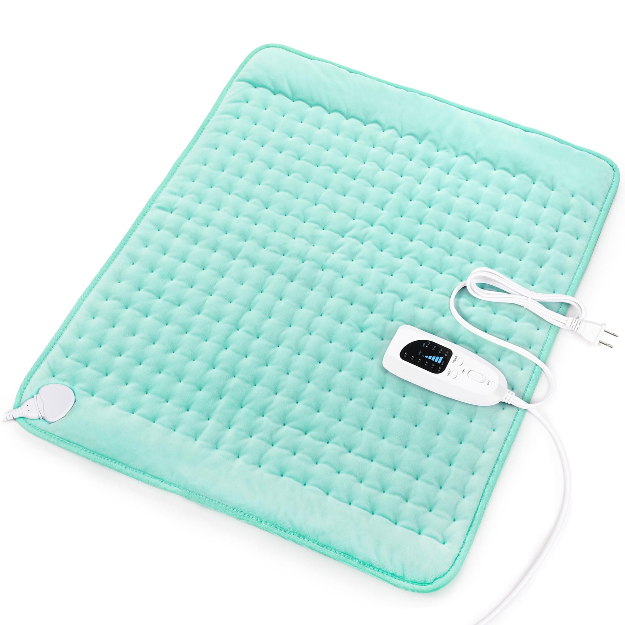 Deepsoon Heating Pad-Electric Heating Pads for Back,Neck,Abdomen,Moist Heated Pad for Shoulder,Knee,Hot Pad for Pain Relieve,Dry&Moist Heat & Auto Shut Off(Light Green, 20''×24'')