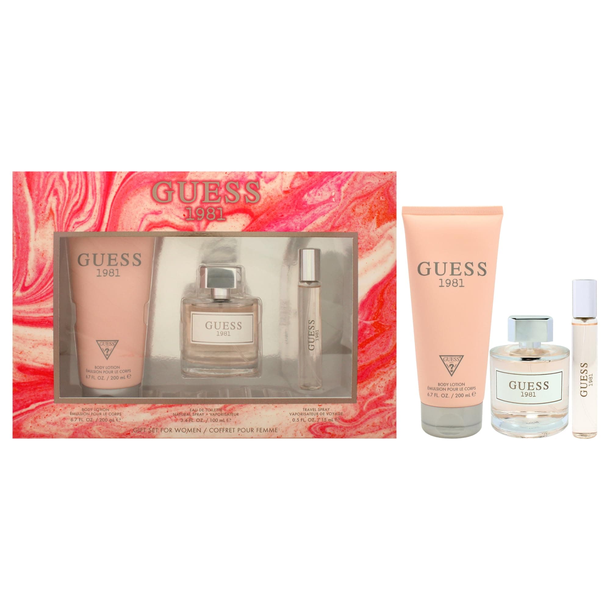 1981 by Guess for Women - 3 Pc Gift Set 3.4oz EDT Spray, 0.5oz EDT Spray, 6.7oz Body Lotion