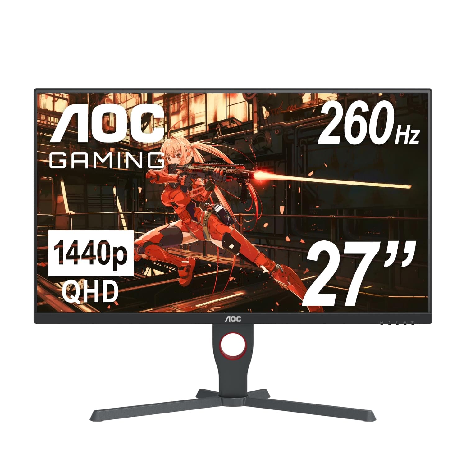 Q27G10ZE 27" Gaming Monitor, QHD 2560 x 1440, Up to 260Hz 0.5ms, HDMI 2.0 x2, Display Port x1, 3-Sided Frameless, Console Gaming Ready, 3-Year Zero-Bright-Dot