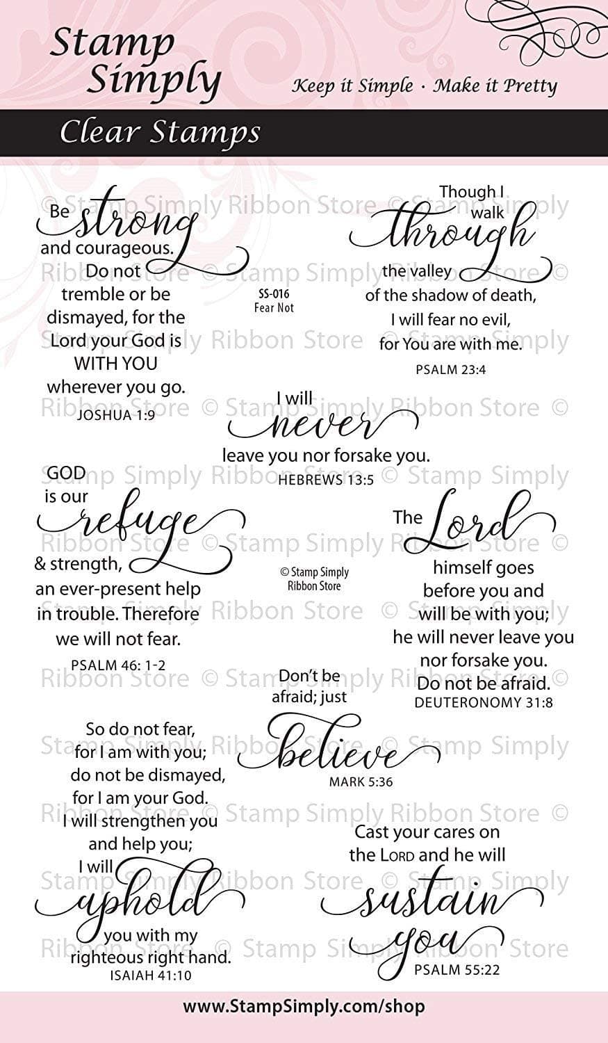 Fear Not Encouraging Words 4x6 Inch Sheet