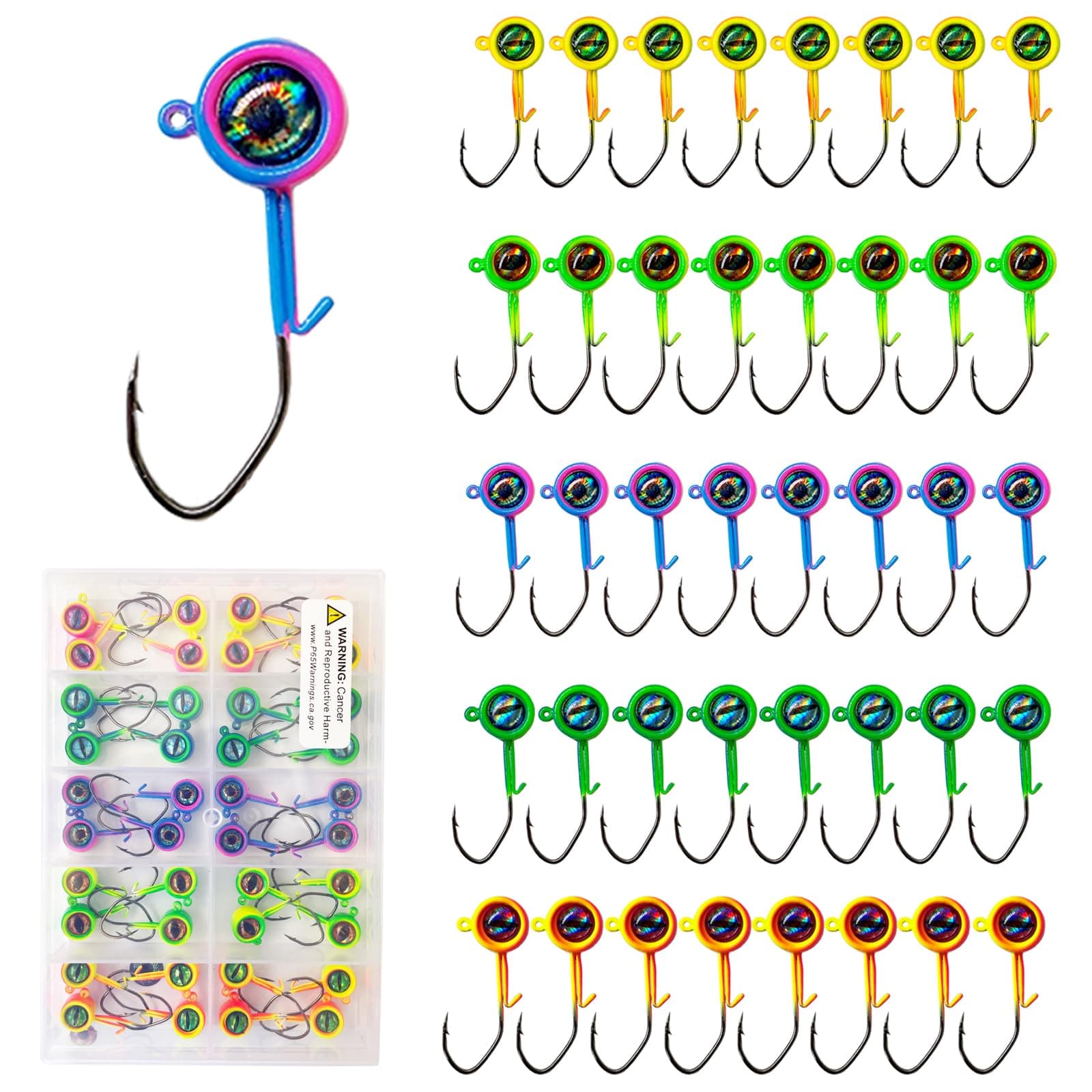 Crappie Jig Heads, 40packs Fishing Jig Heads Hooks Swimbait Jig Head 1/32oz 1/16oz 1/8 oz Fishing Jigs Heads for Crappie Bass Fishing