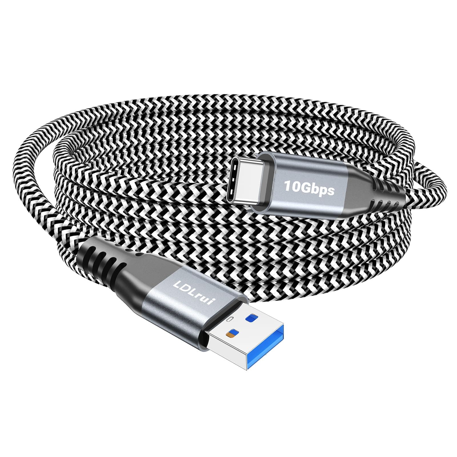 10FT USB-C Cable 10Gbps Data Transfer, Braided Type C Fast Charging USB 3.2 Gen 2 to USB C Charger Cord for Oculus Quest 2, iPhone 16/15 Pro, Samsung Galaxy S23/S22/S21/S20, Moto G9, Pixel 8/7, Webcam