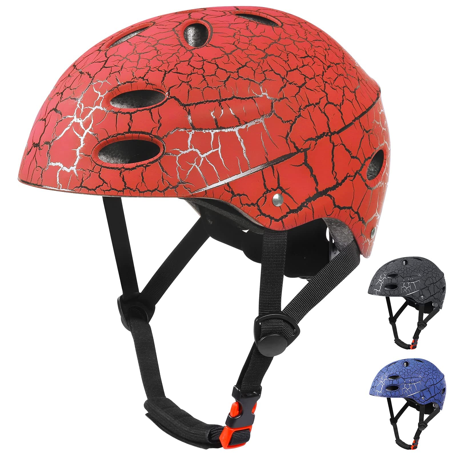 Skateboard Helmet Kids, Adjustable Skating Helmet,Breathable ABS Hard Shell Scooter Helmet for Multi-Sport Skateboarding Roller Skate BMX Boys Girls Ages 5-14 Children and Teens