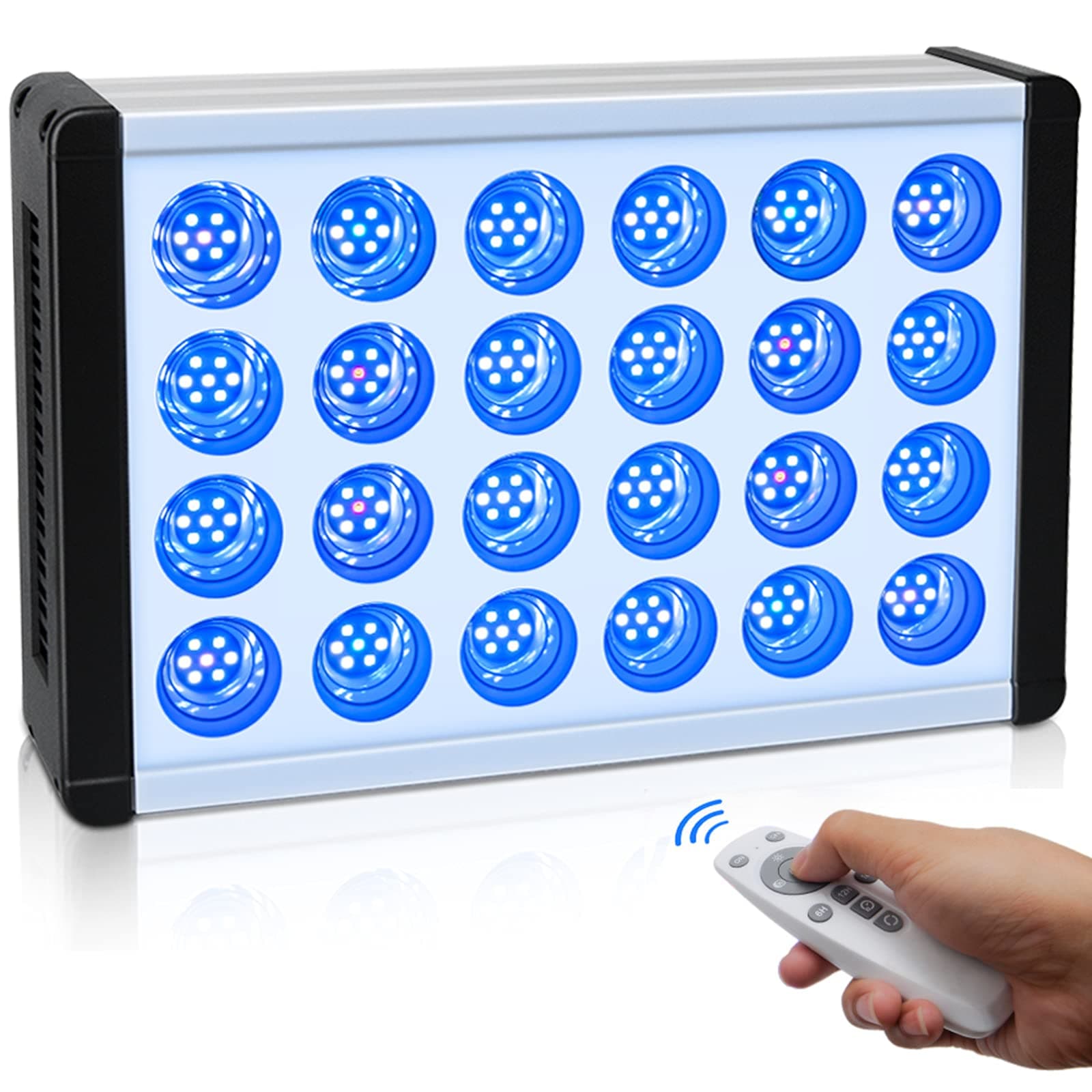 Relassy Aquarium Led Light Dimmable Reef Light for Coral Fish Tank Light LPS SPS Saltwater Marine Light Full Spectrum Aquarium Plant Light with Blue&White Channels, Daisy Chain Function