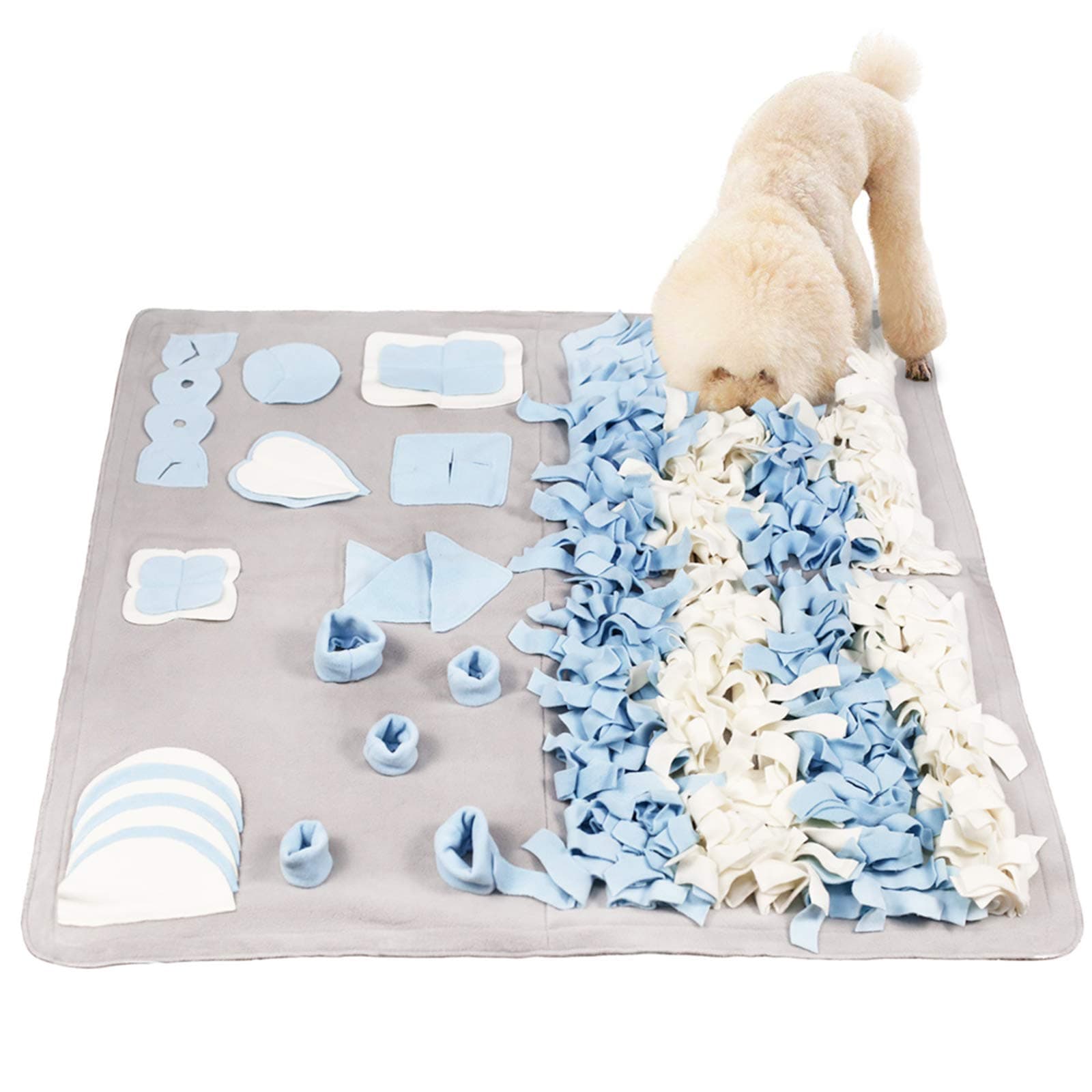 Stellaire Chern Snuffle Mat for Small Large Dogs Nosework Feeding Mat (39.4" x 39.4") Easy to Fill and Machine Washable Training Mats Pet Activity/Toy/Play Mat, Great for Stress Release - L