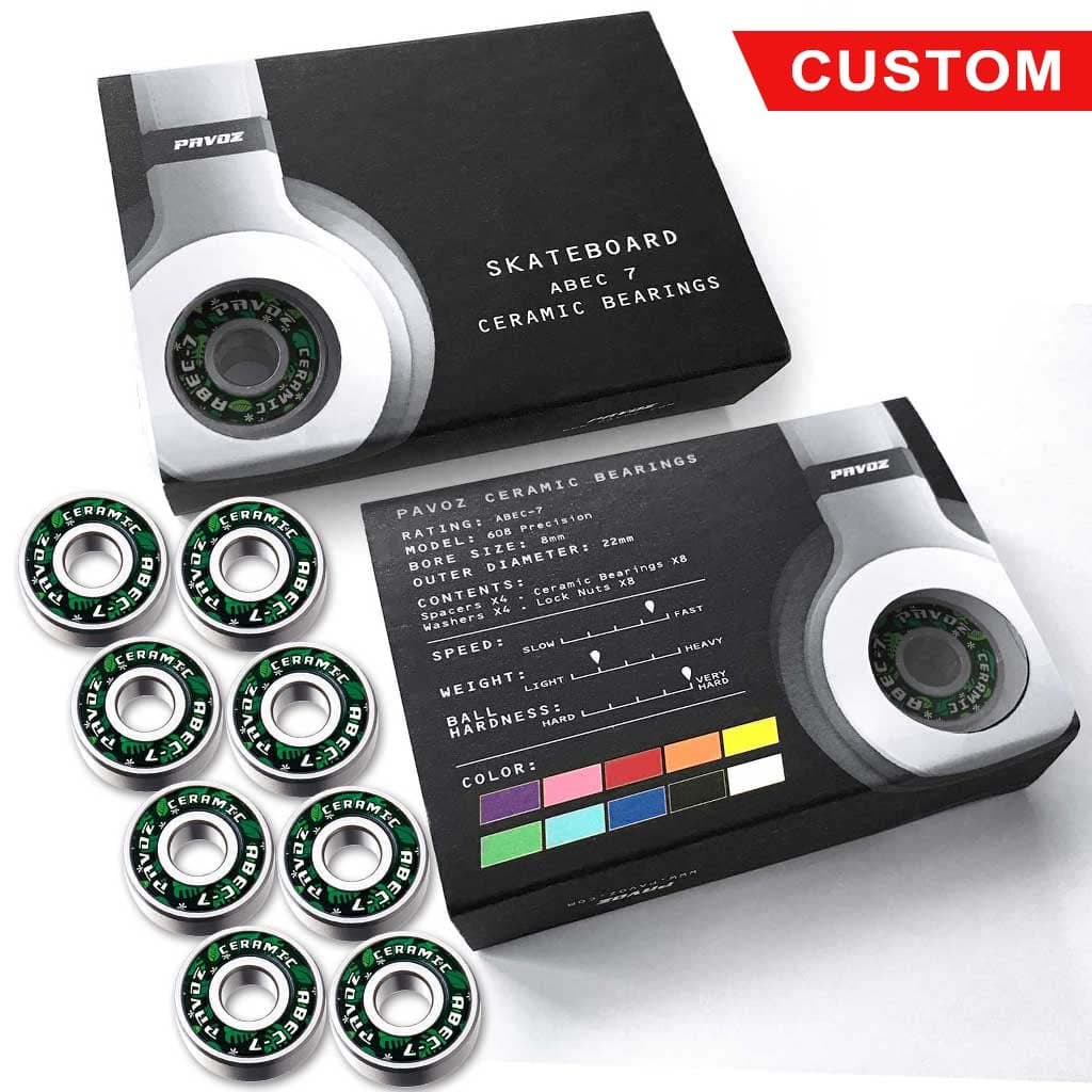 Pavoz Pro Skateboard Ceramic Bearings V2.0 High Speed No Rust ABEC-7