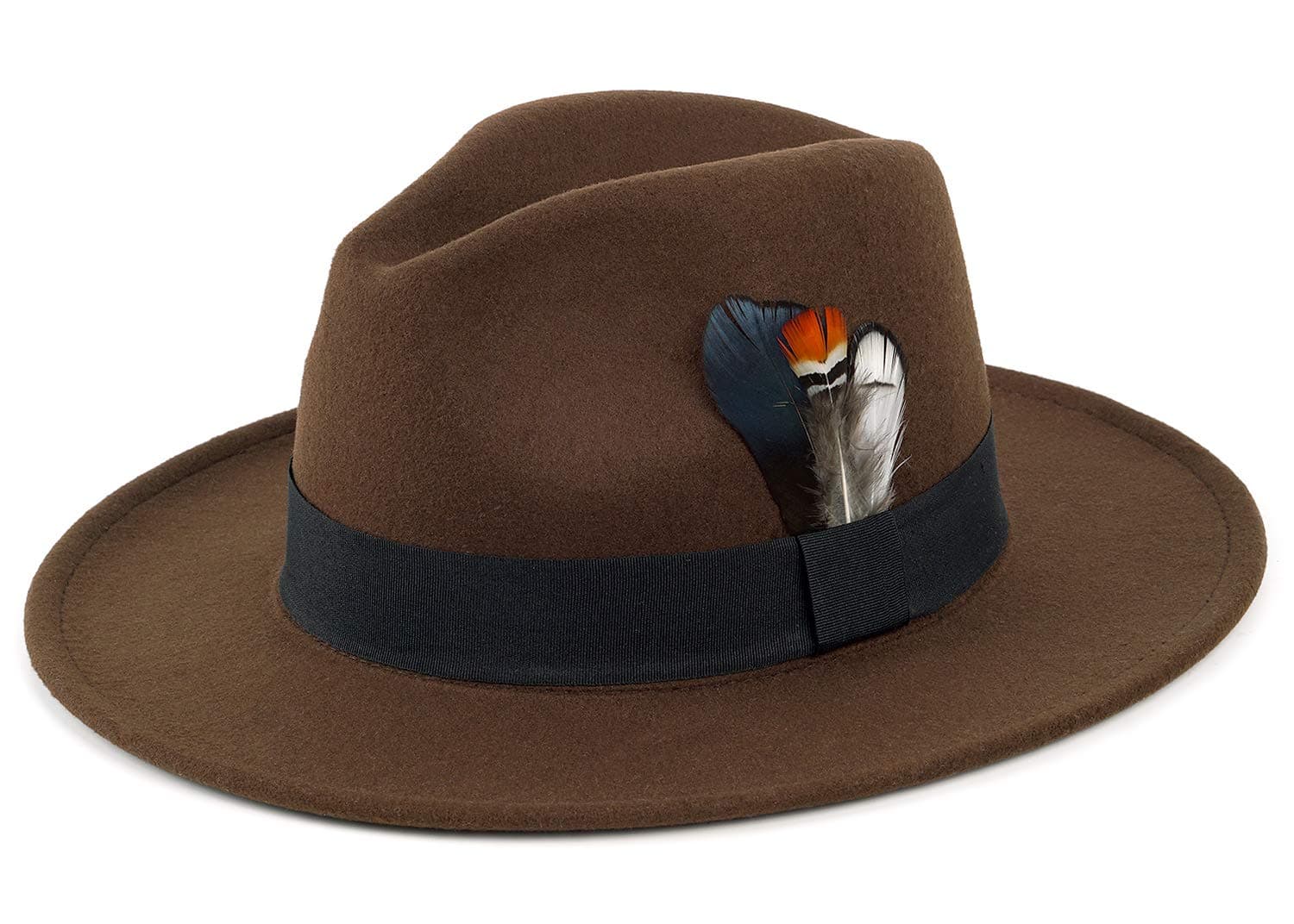 Classic Fedora Hats for Men & Women Wide Brim Felt Hat Panama Dress Fedora Hat