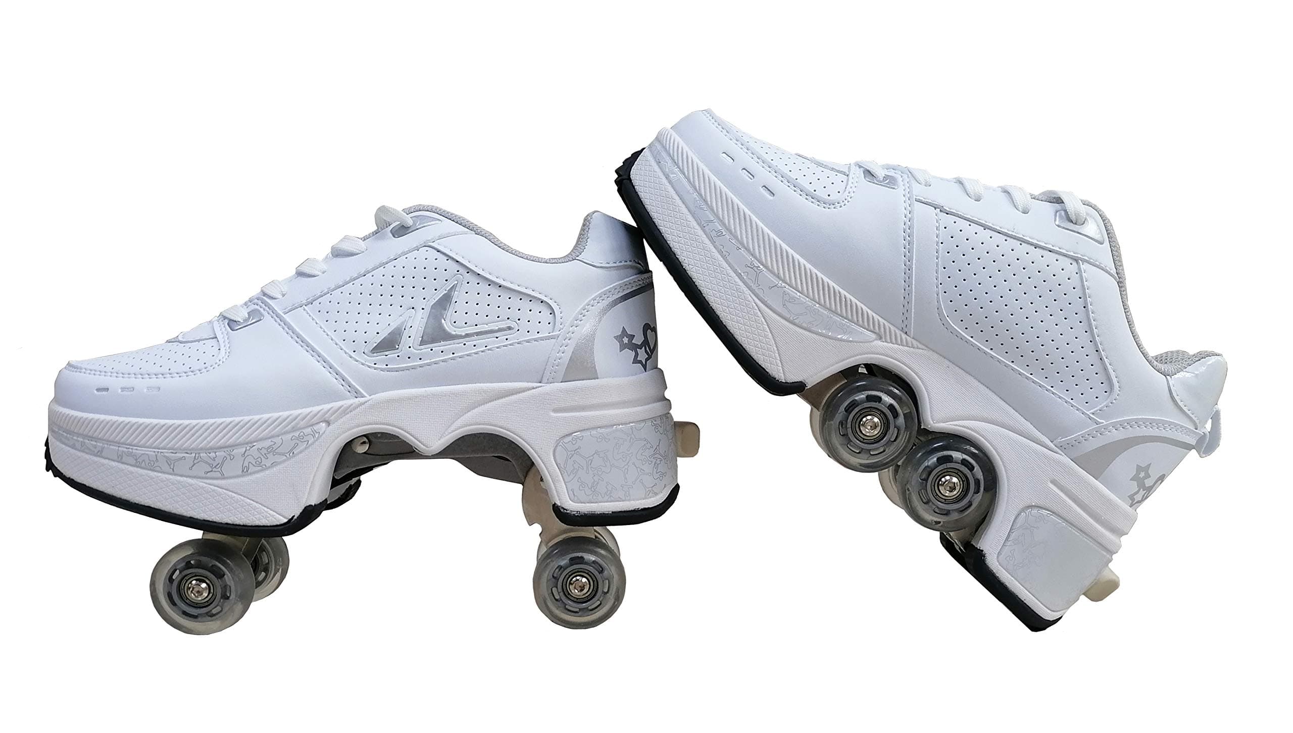 Deformation Parkour Shoes Four Rounds of Running Shoes Roller Skates