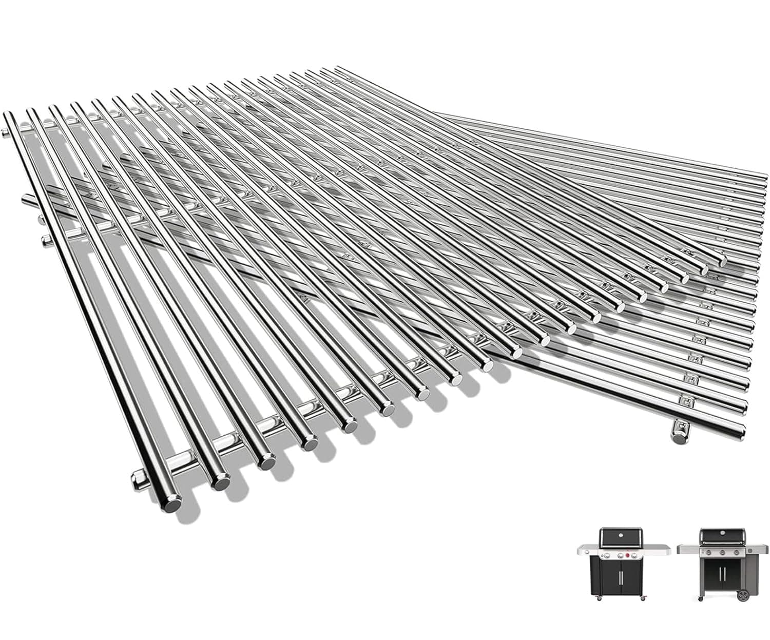 SUS304 66095 Genesis II Grill Grate Replacement Parts for Weber Genesis II 300 & GS4 Genesis II LX 300 Series Gas Grills, Genesis II E&S 310 315 320 325 340, Grill Parts for Weber Genesis 2 66802