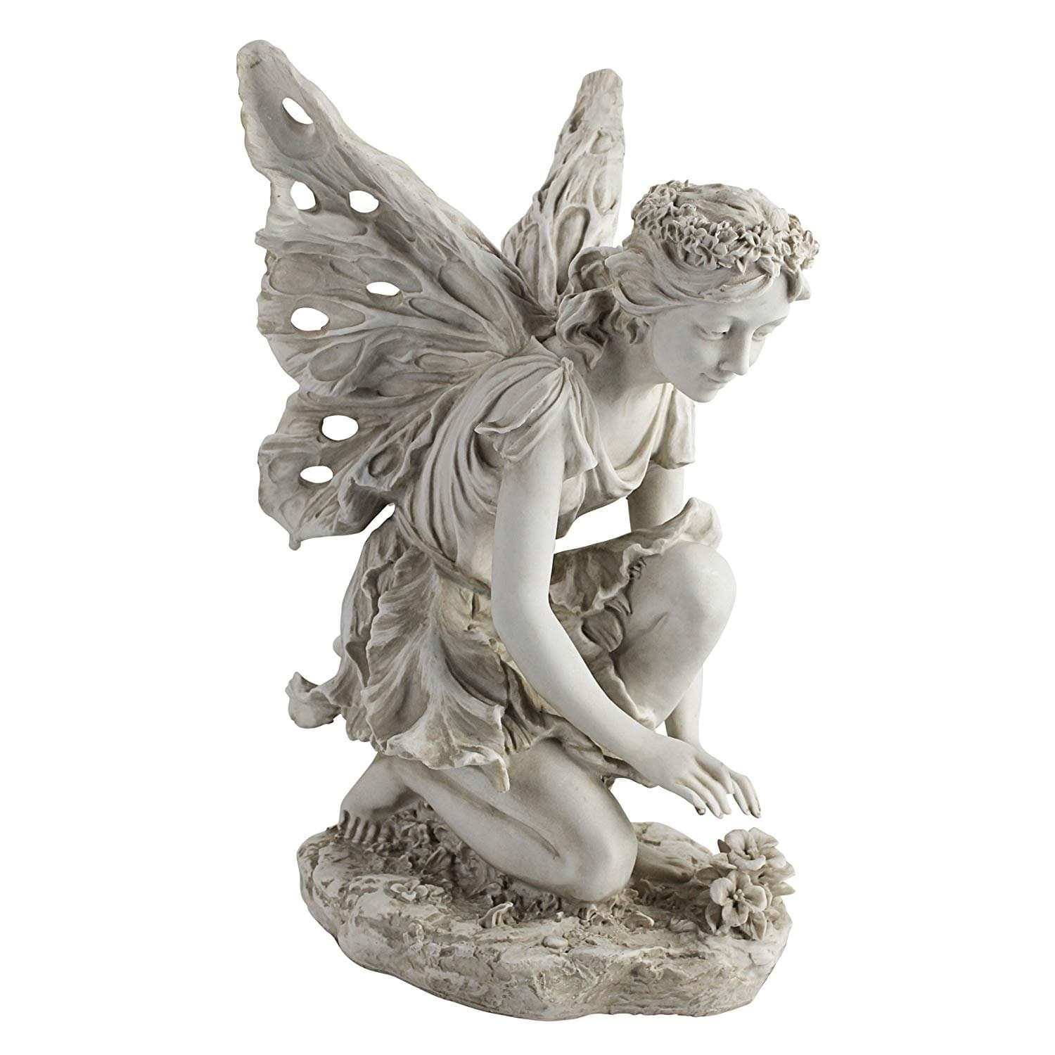 KY71004 Garden Statue, Resin, Grey, 17 Inch