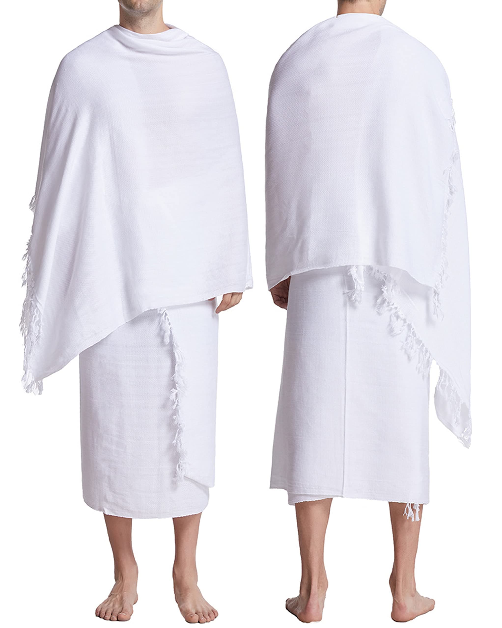 Ihram Ehram Ahram for Men for Hajj and Umrah - 2 Towels(top and Bottom) 43X86 inch New Dry Fast Microfiber Woven Technology