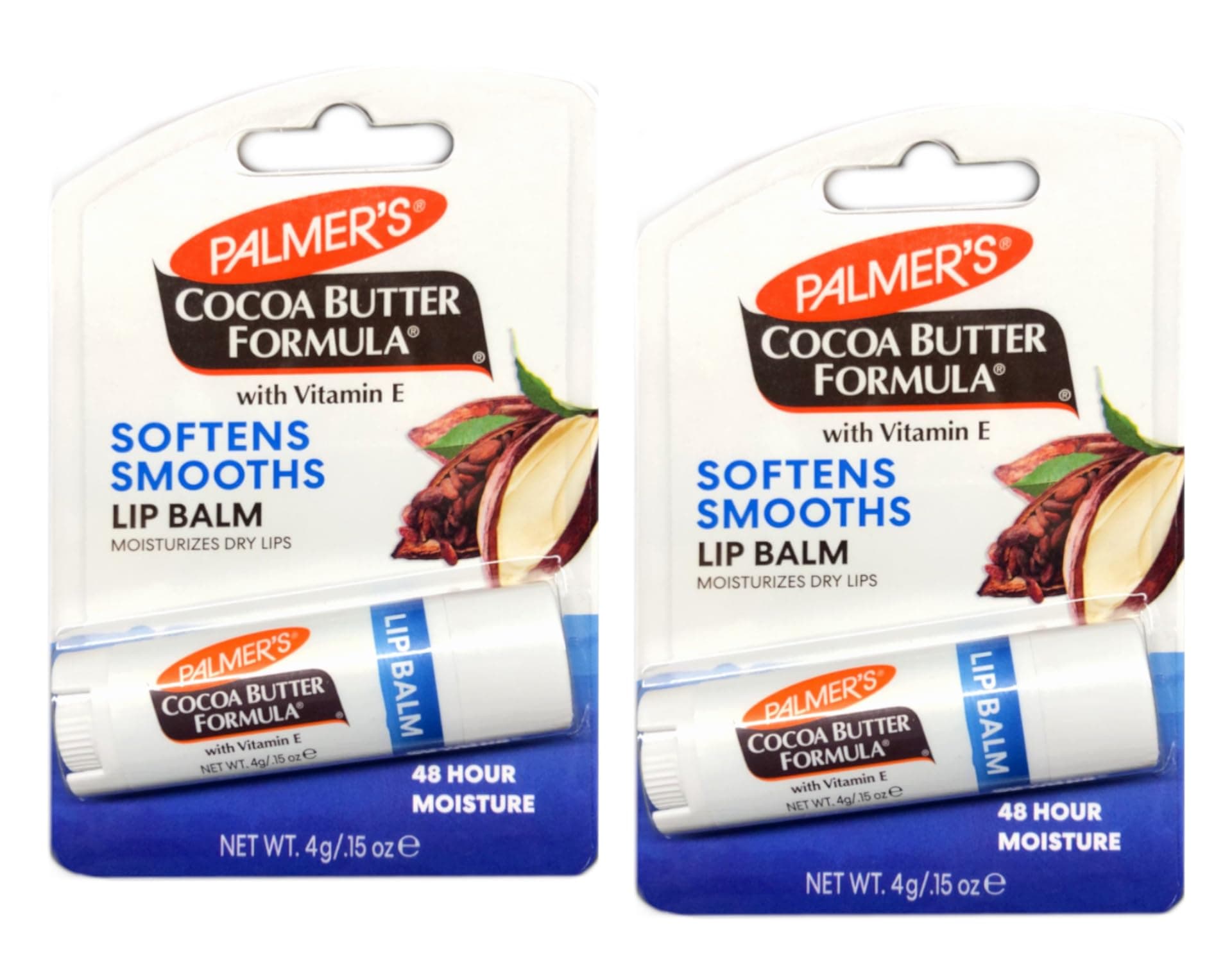 Cocoa Butter Formula Lip Balm, All-Day Moisturization, Beach Bag Must-Have, Hydrates Dry, Cracked Lips (Pack of 2)