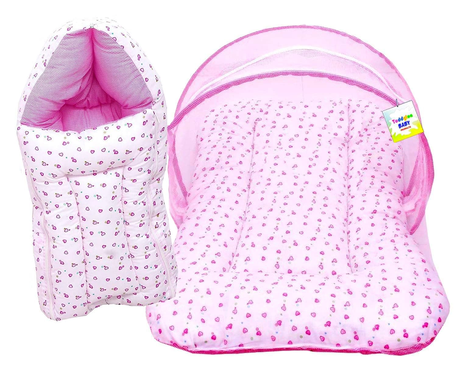 Baby Bed New Born Baby Bedding Set Mattress | Carry Bag | Mosquito Net | Cotton | Baby Bed | Infants | Essentials (0-6 Months) (2PCS Set)