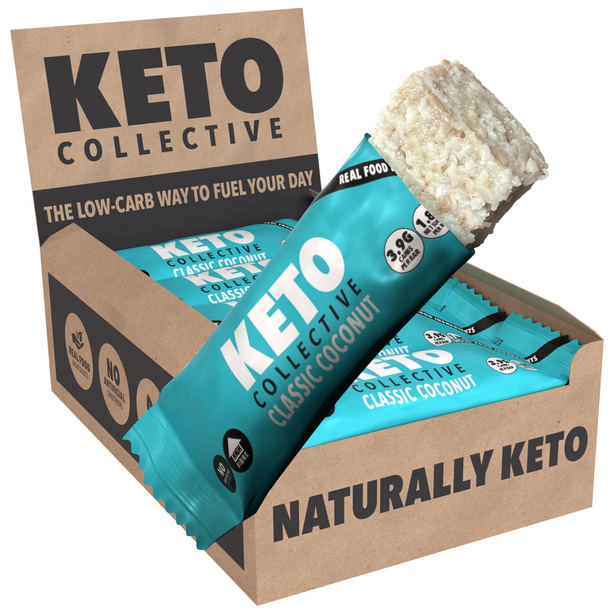Keto Collective Gluten-free Wholefood Bars (15 x 40g, Classic Coconut)