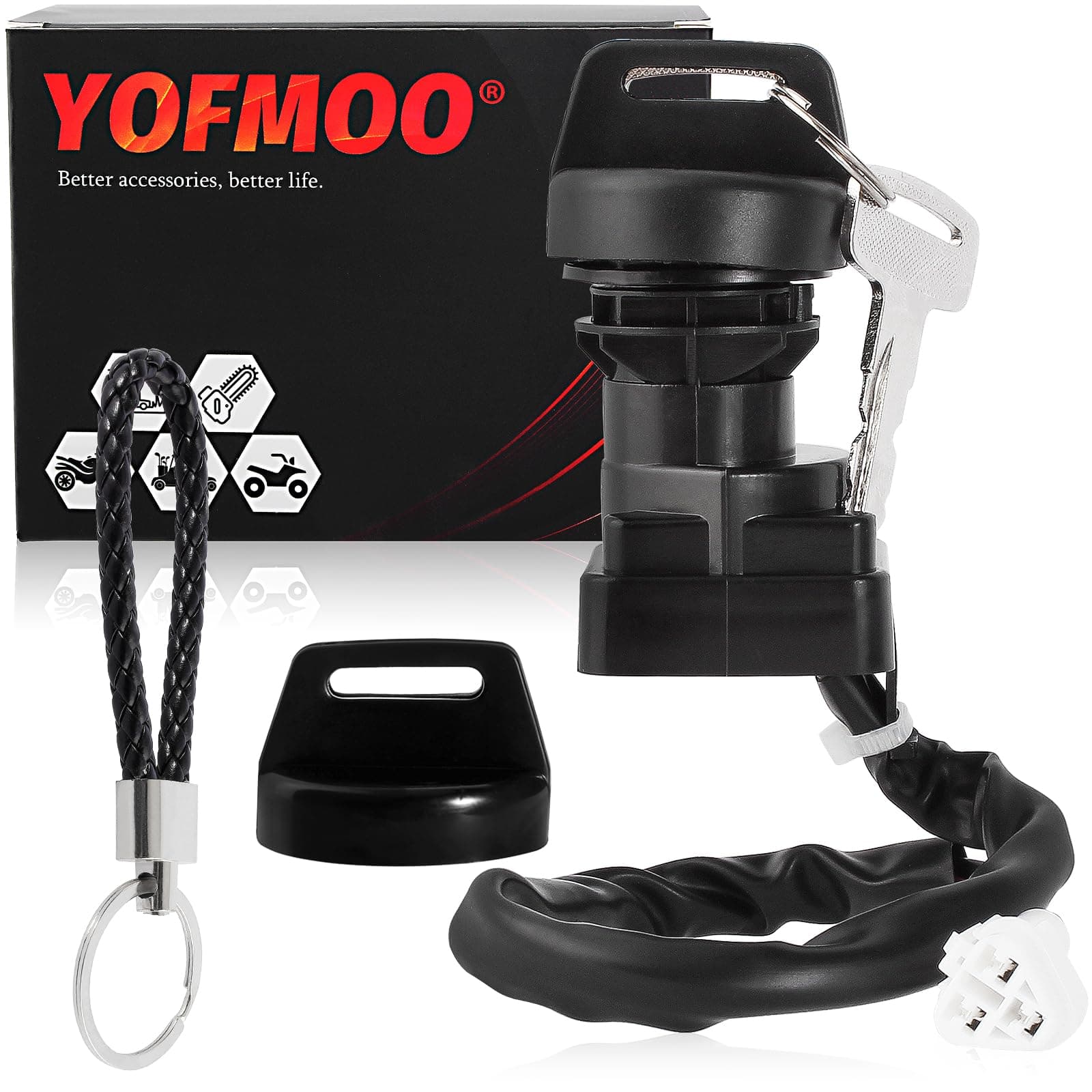 LTZ400 LTR450 Ignition Key Switch Compatible with Suzuki Quadracer 450 LTR450Z Quadsport Z400 LTZ400Z 37110-45G00 ATV Bike