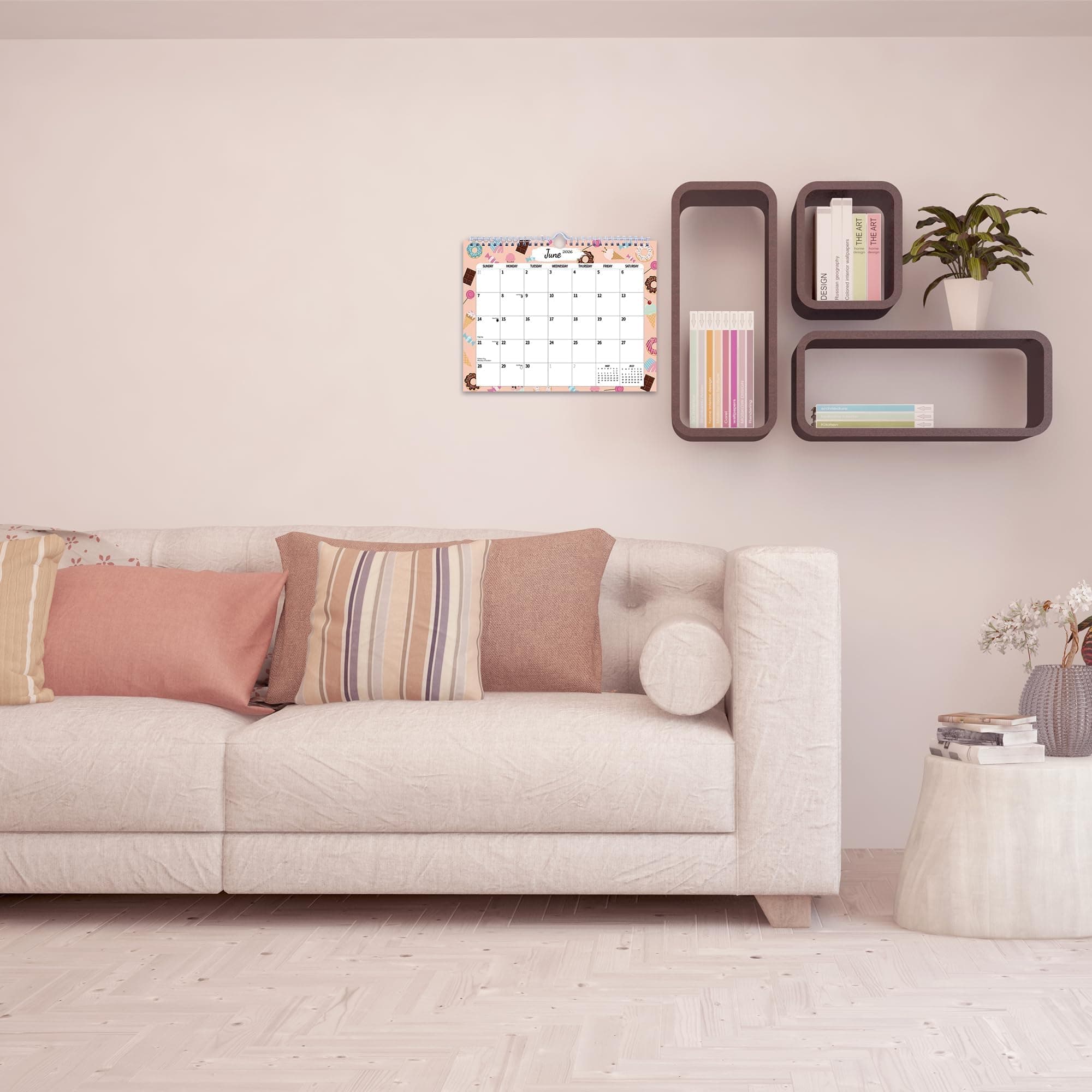 2026 Wall Calendar, Hanging Spiral Calendar Calendar Wall Paper from November 2025 - December 2026 Thick 11"X8.5", Spiral Bound, Blocks for Easy Planning, Fridge Desk Colorful Monthly Designs