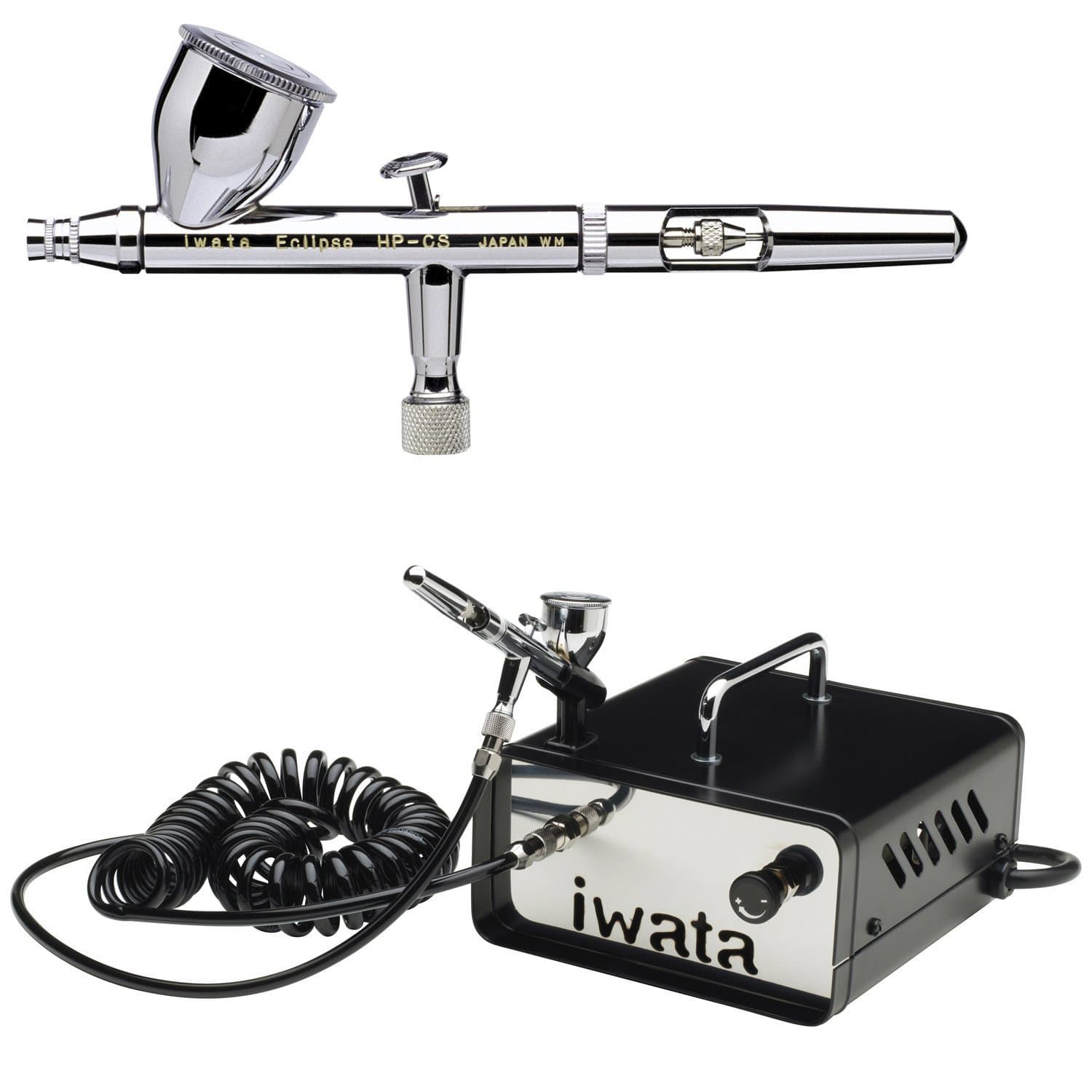 Iwata-Medea ECL 4500 HP-CS Large Gravity Feed.35mm Airbrush with IS-35 Ninja Jet Studio Series Compressor