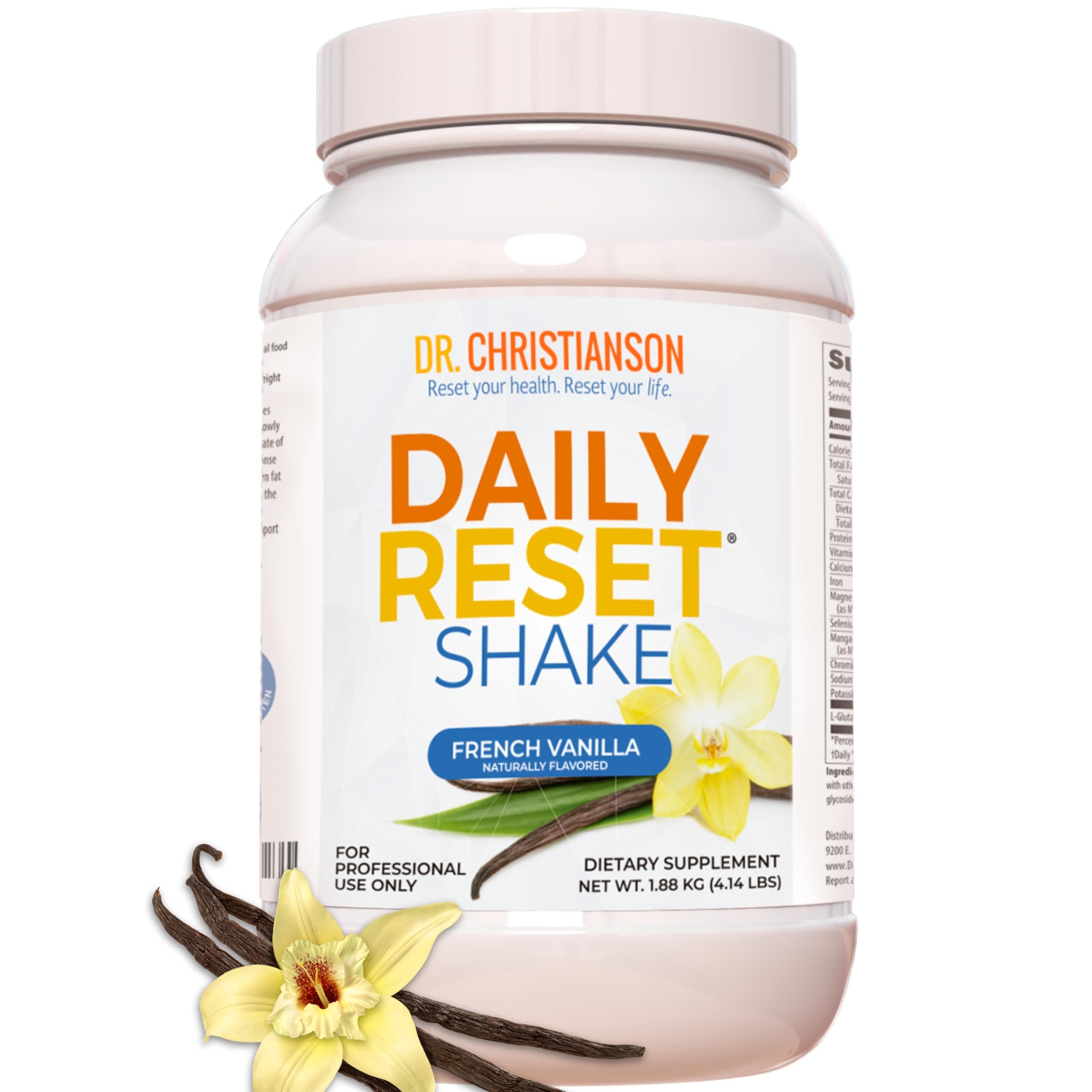 - Dr. Christianson's Original Daily Reset Meal Replacement Shake (Vanilla) - Doctor Formulated Natural Pea Protein & Resistant Starch Powder for Complete Nutrition - 28 Full-Size Servings