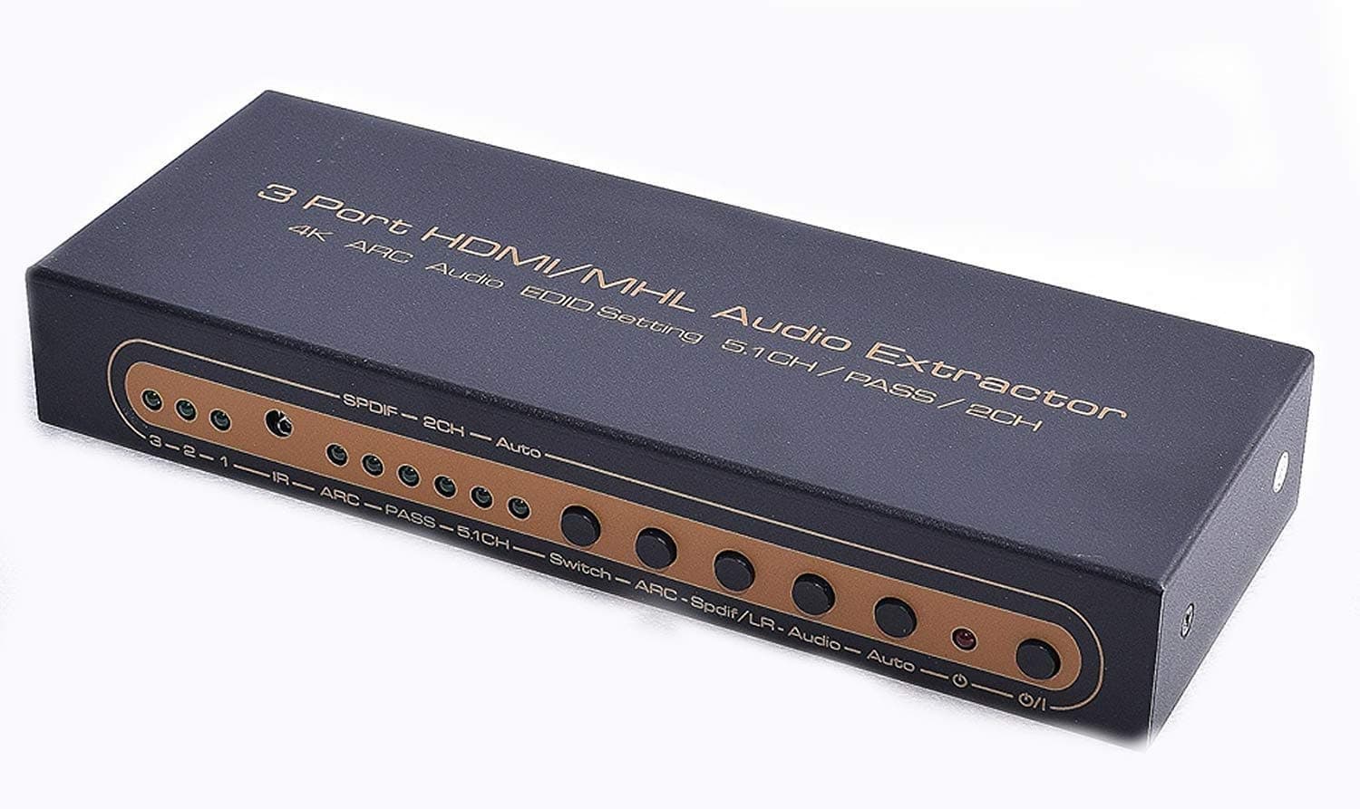 SkycropHD 3 Port 4K HDMI Switch with Optical Toslink & RCA L/R Audio Out, HDMI Audio Extractor Splitter with Remote, Support 4Kx2K@30Hz, Full 3D, 1080P, ARC