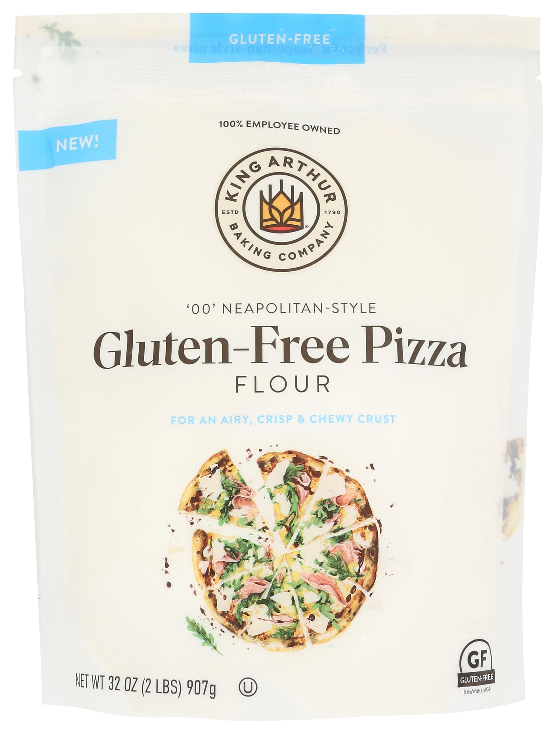 Gluten Free Pizza Flour: Crispy Neapolitan-Style Crust - 32 oz Box, Perfect for GF Baking, Celiac-Friendly, 00 Pizza Dough Mix