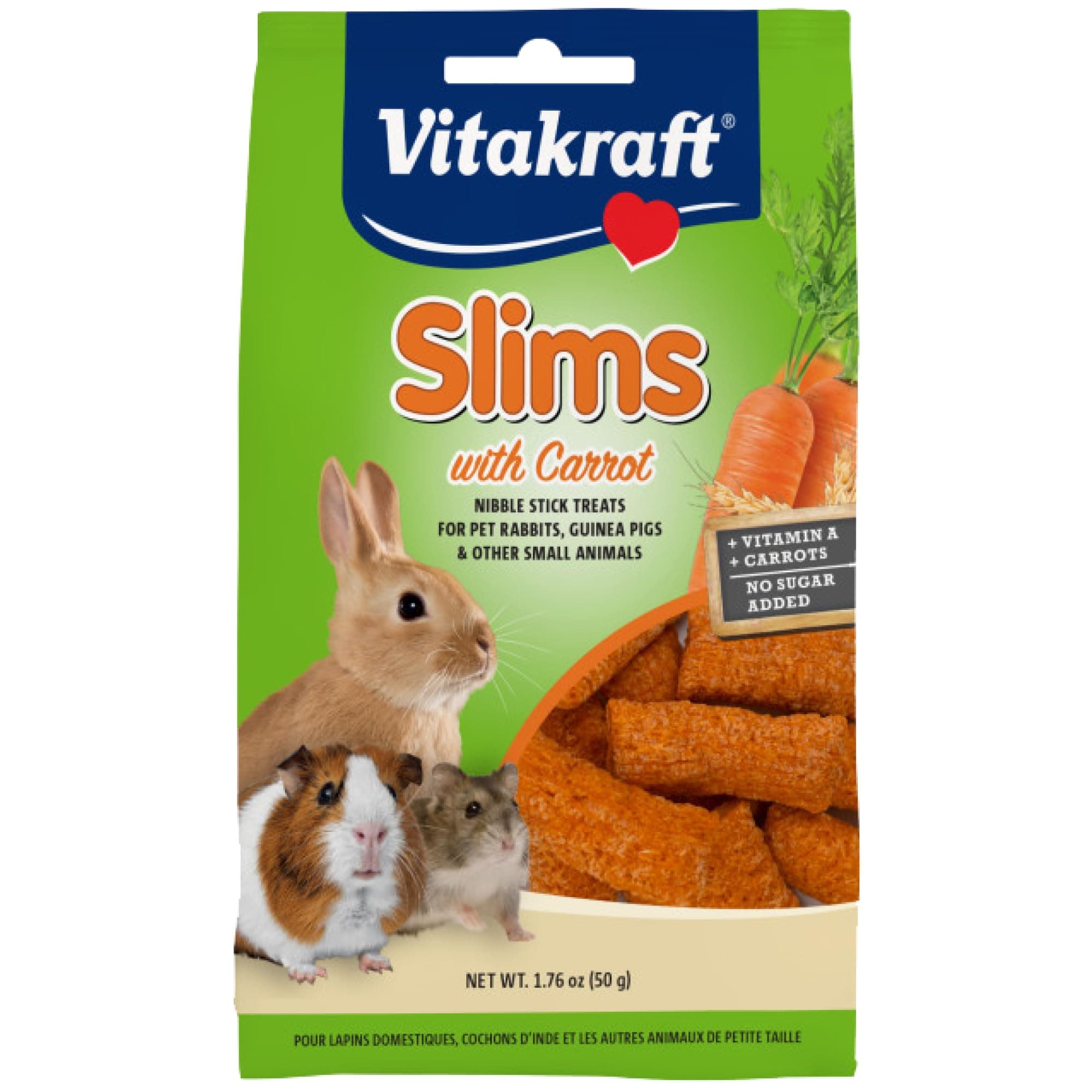 Vitakraft Rabbit Carrot Slims, 1.76-Ounce Pouch