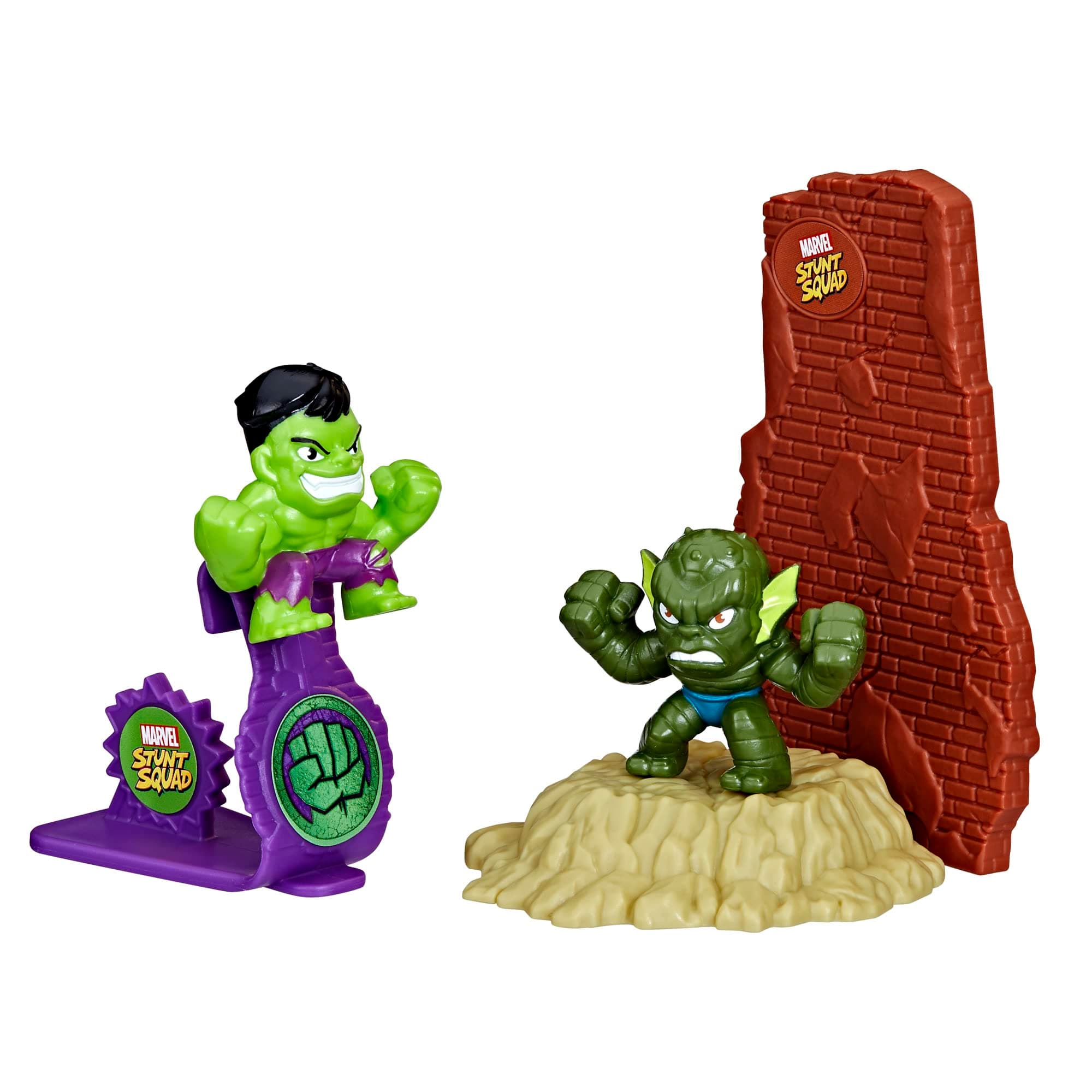 Marvel Stunt Squad Hulk vs. Abomination Playset, 1.5-Inch Super Hero Action Figures, Toys for Kids Ages 4 and Up