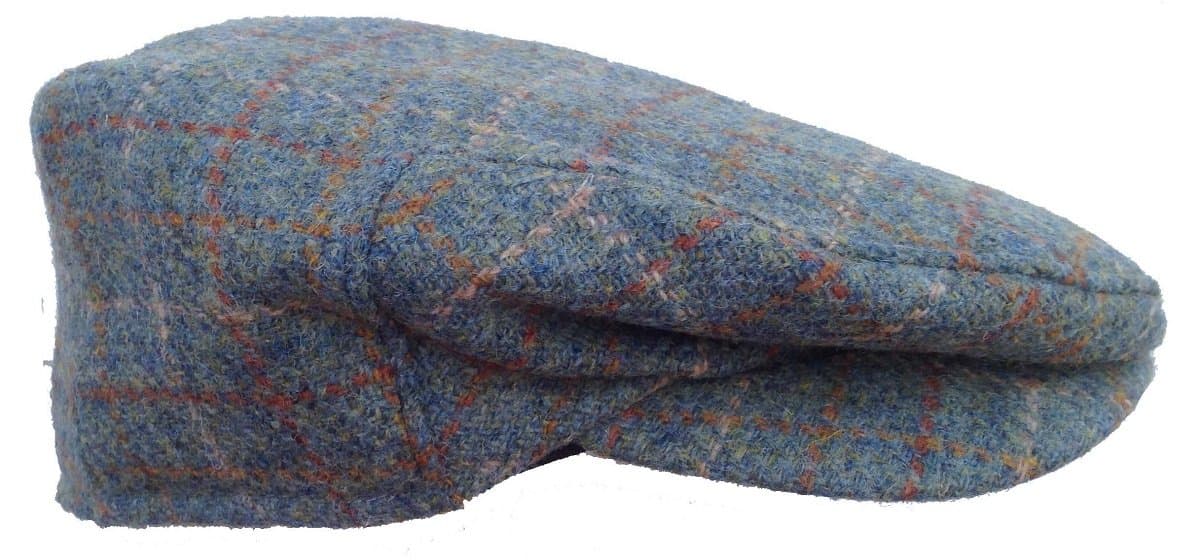 Made in USA Flat Ivy Scally Cap - Green Plaid Socttish Tweed