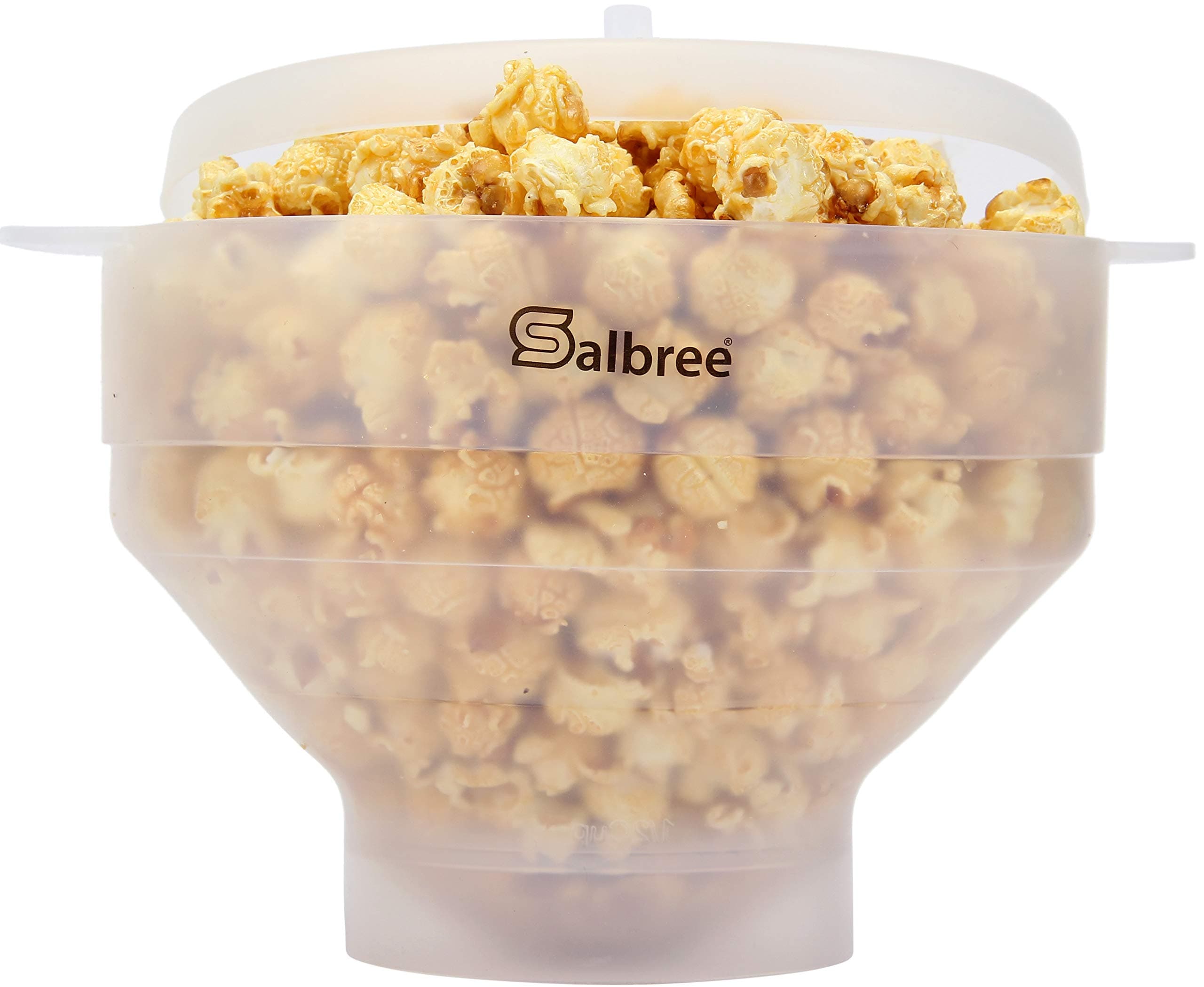 The Original Salbree Collapsible Silicone Microwave Popcorn Popper Maker Machine, Microwavable Bowl Holds 16 Cups, Uses Hot Air and Oil Always Optional - The Most Colors Available (Transparent)