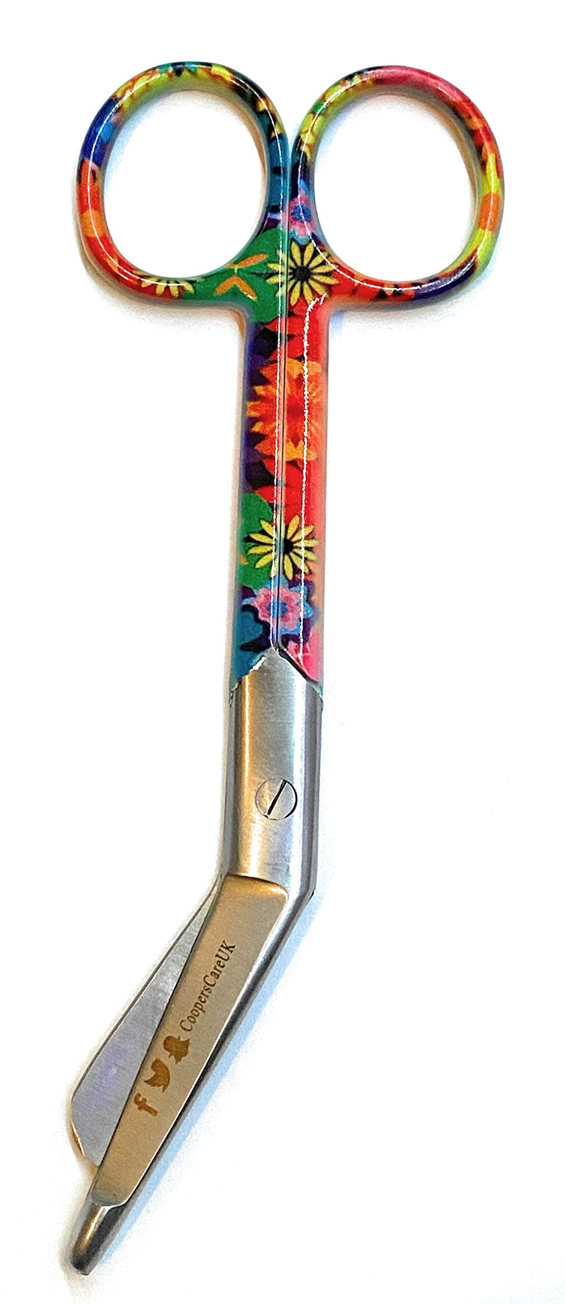 Colourful Flower Design Nurse Veterinary Vet Pattern Bandage Scissors Coopers Care UK
