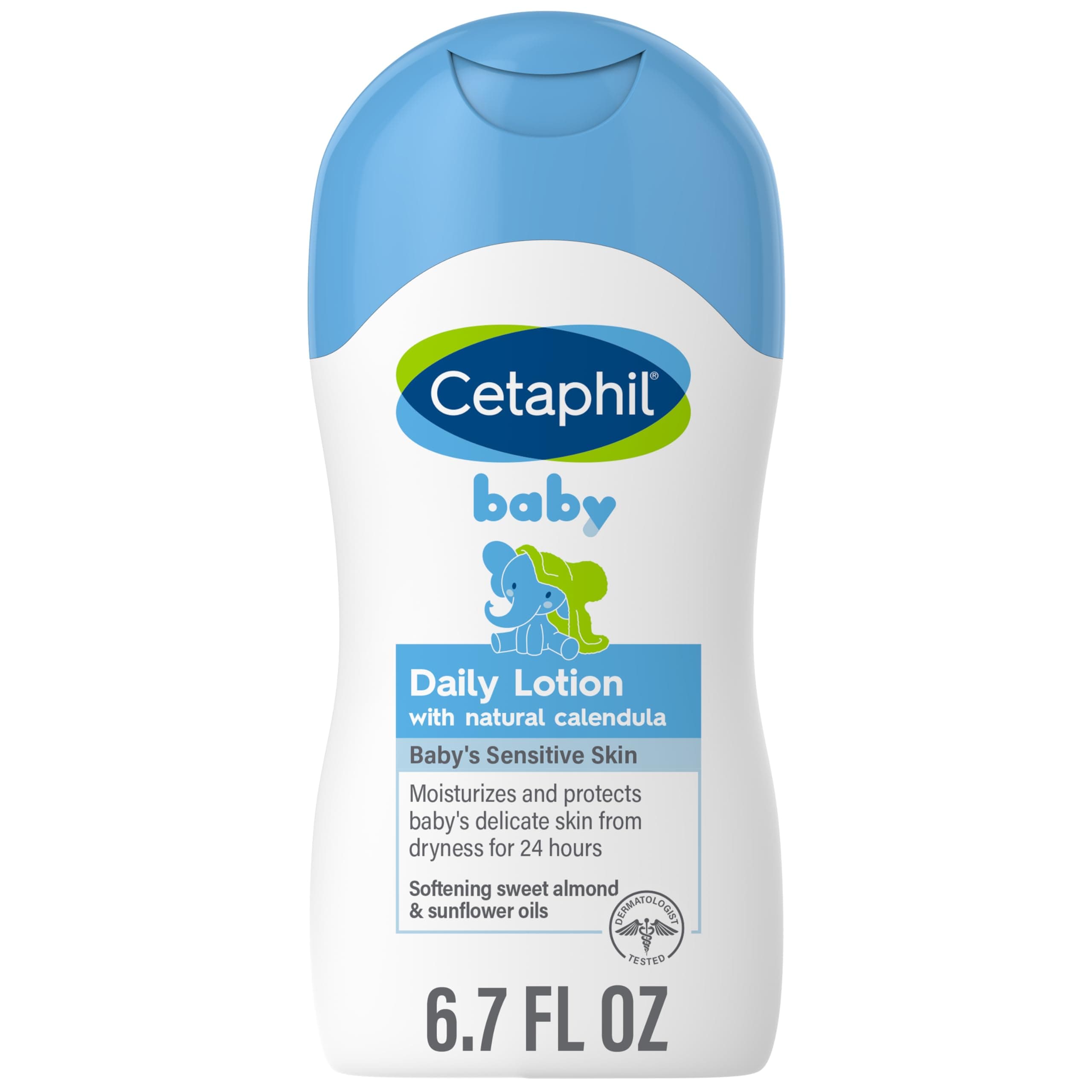 Cetaphil Baby Daily Lotion with Organic Calendula, Hypoallergenic, Sweet Almond & Sunflower Oils,6.7 Fl. Oz (Packaging May Vary)