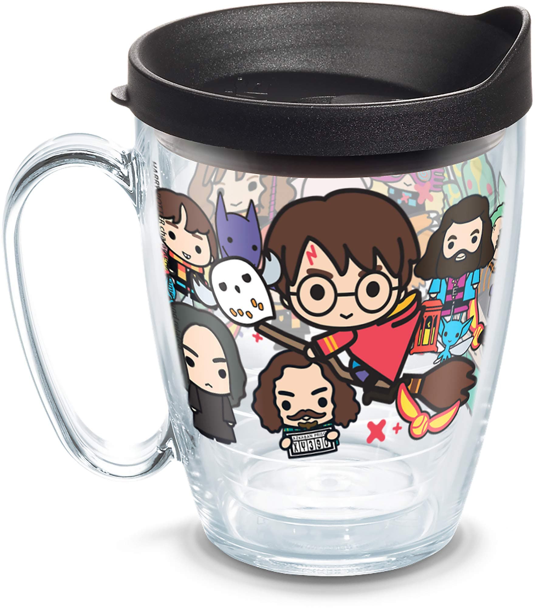 tervisHarry Potter - Group Charms Tumbler with Wrap and Black Lid 16oz Mug, Clear
