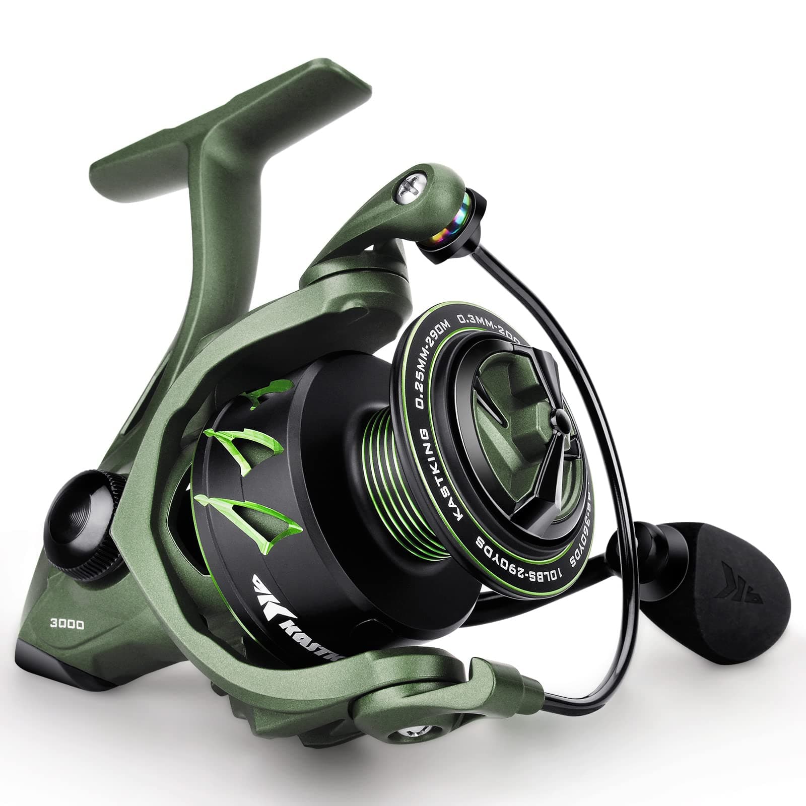 Spartacus II Spinning Reel – Sealed Carbon Fiber 22LBs Max Drag – 7+1 Stainless BB for Saltwater&Freshwater – 5.2:1 Gear Ratio – Size 500&1000 Perfect for Ice Fishing