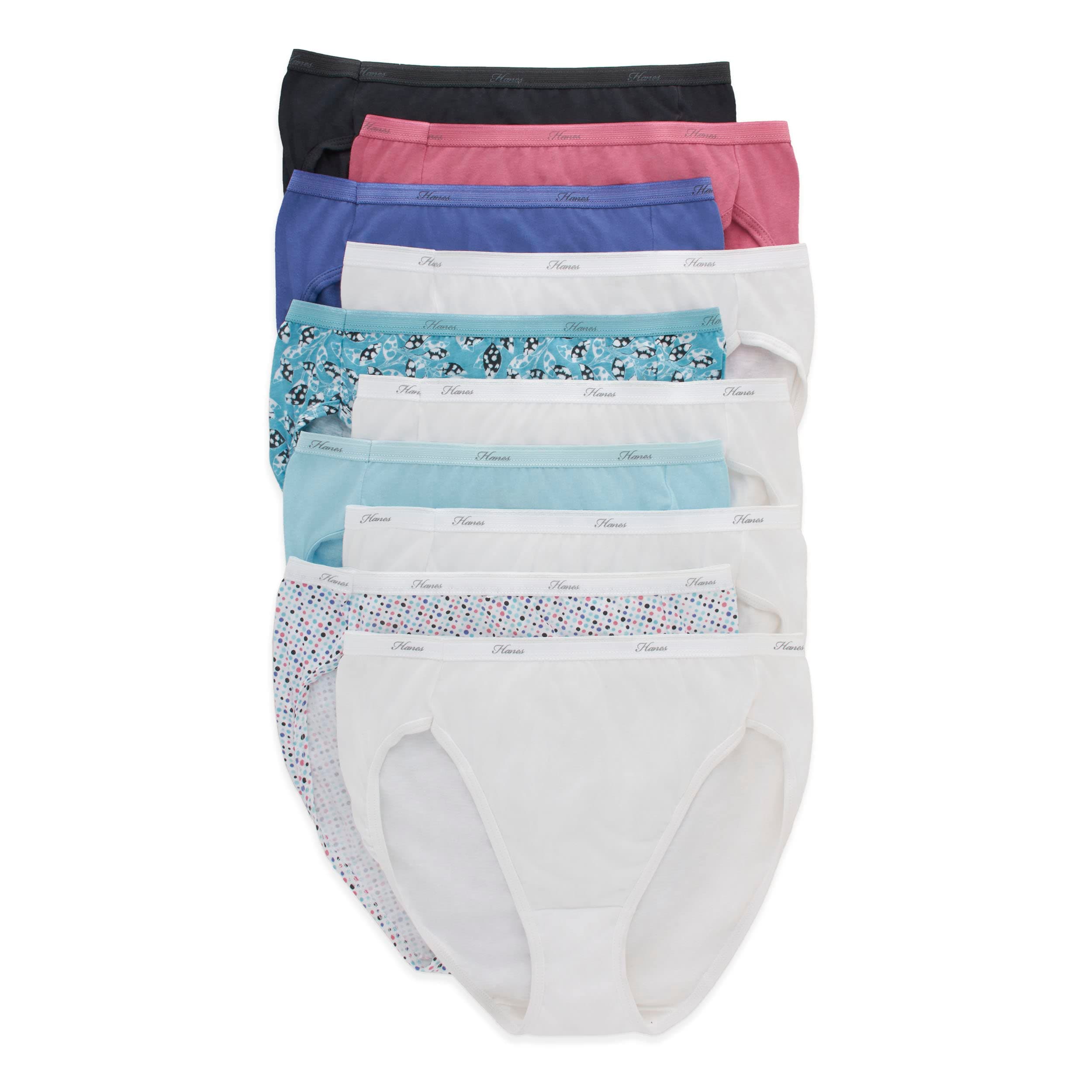Hanes Women's Soft Cotton Tagless Hi Cut Panty, Multiple Packs