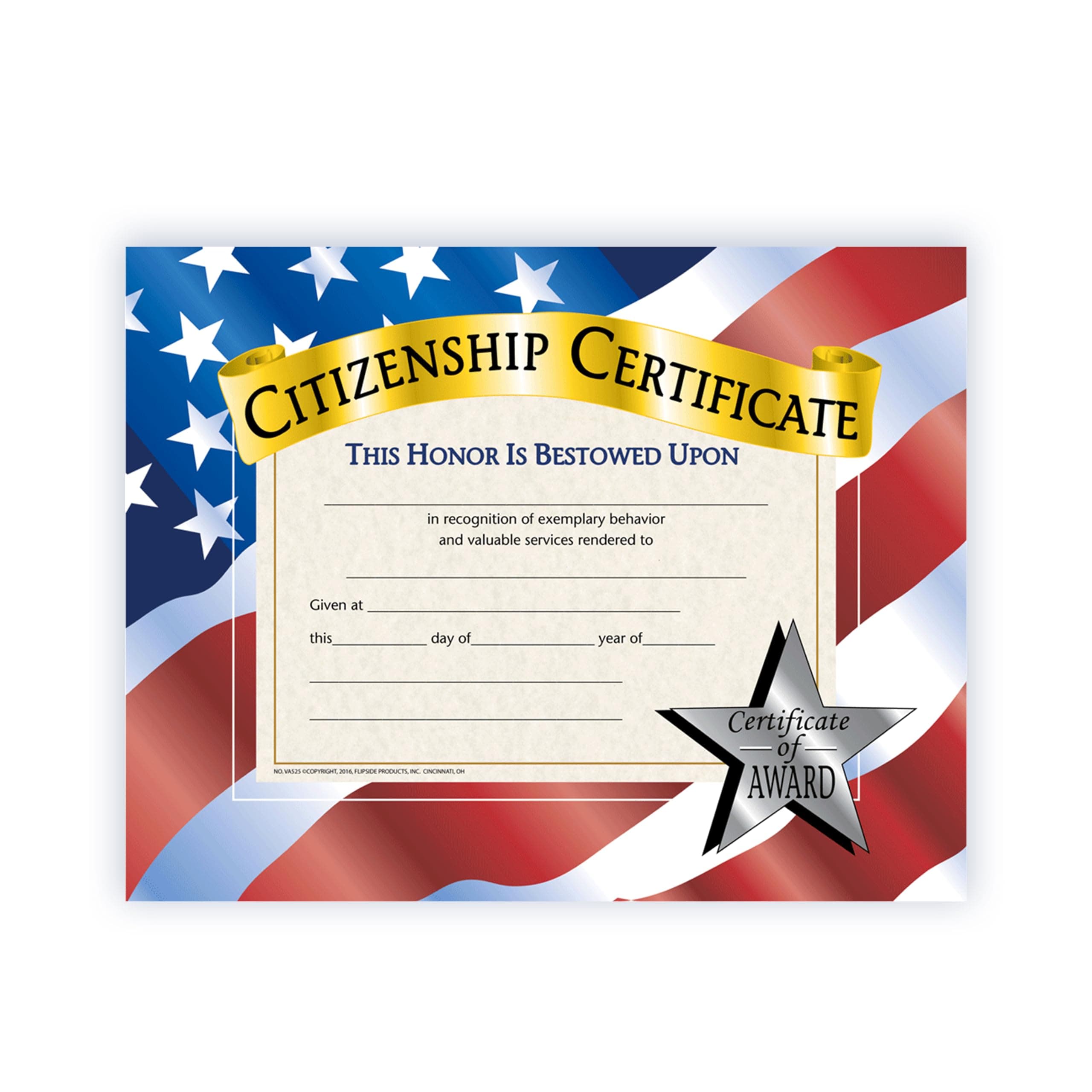 Hayes Citizenship Certificate, 11 x 8-1/2 Inches, Paper, Pack of 30