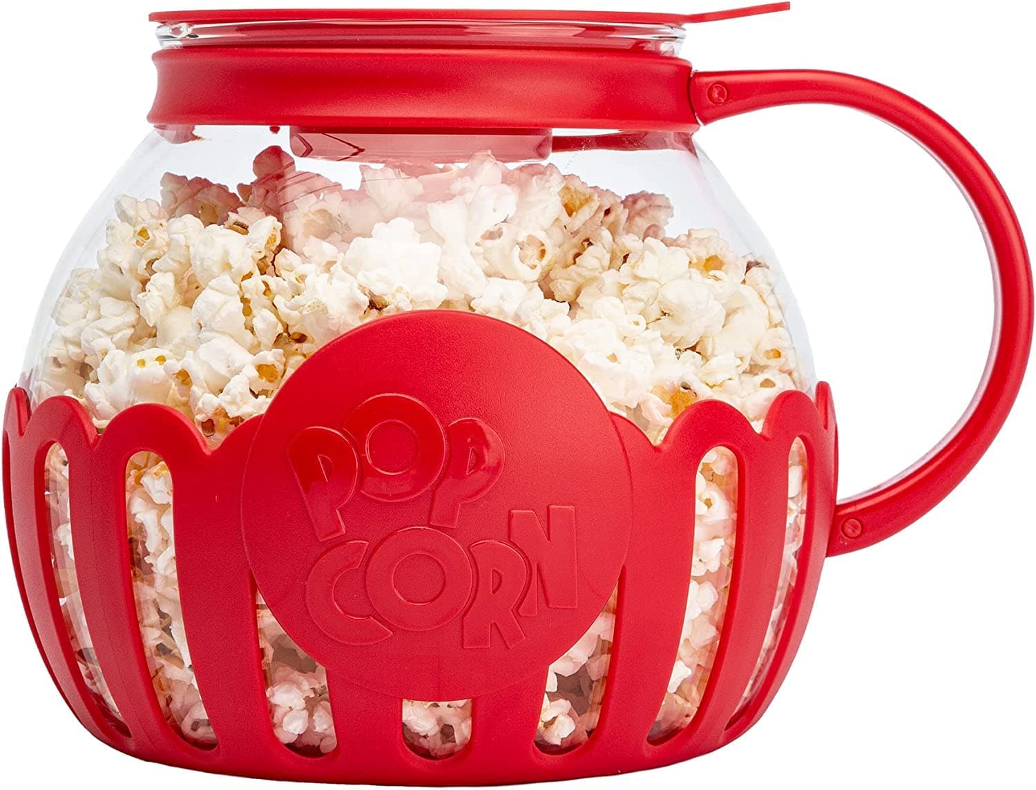 Popcorn Maker Microwave Popcorn Popper with Temperature Safe Glass Big Size Without BPA High Temperature Resistance for Home Party Movie, 2.25 Quart/2.12 Liters