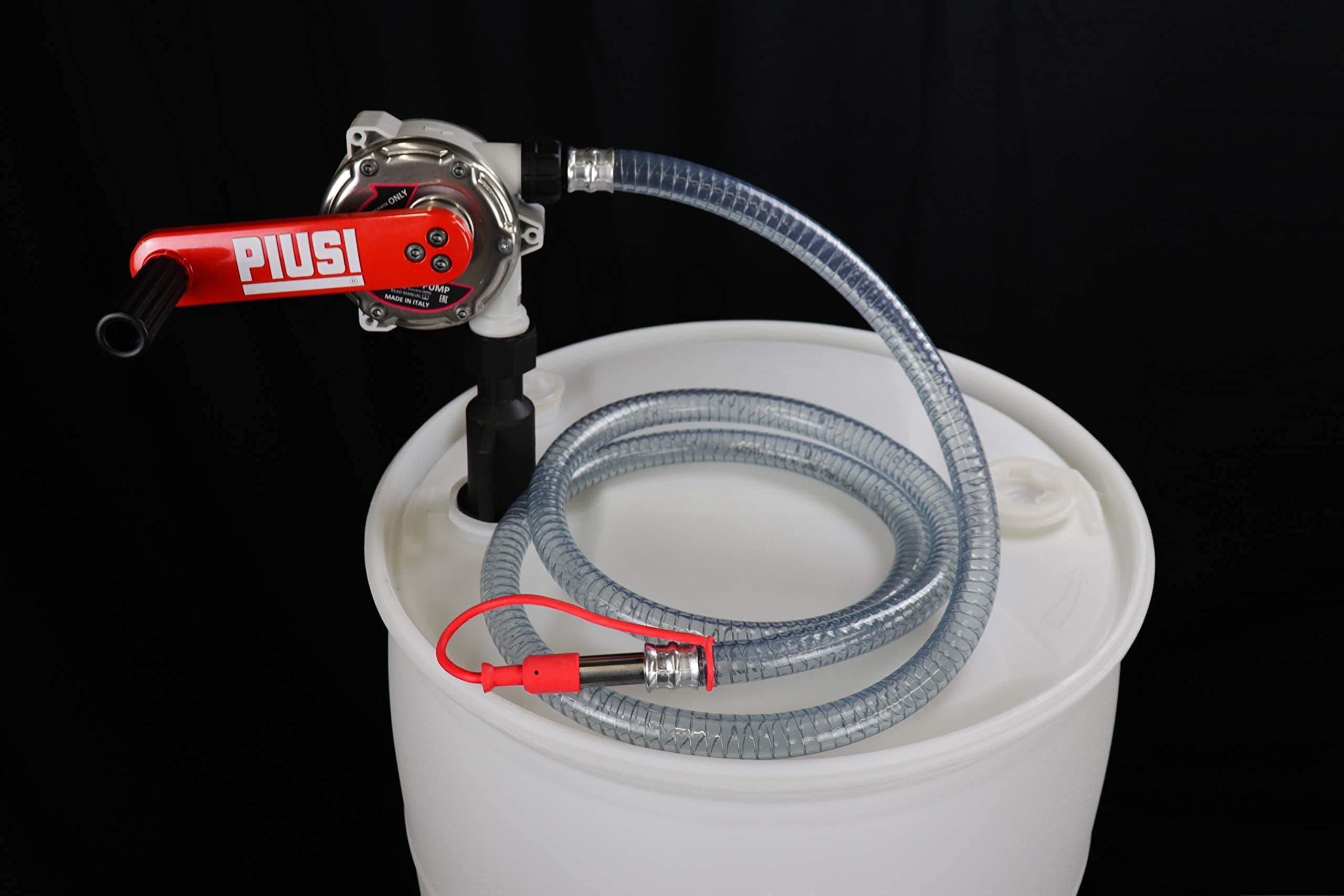 Piusi Rotary Drum Pump for Diesel Exhaust Fluid (DEF) | 10 Gallons per 100 rotations | No Power Required | Integrated Check Valve | DEF Pump | F00332A3A