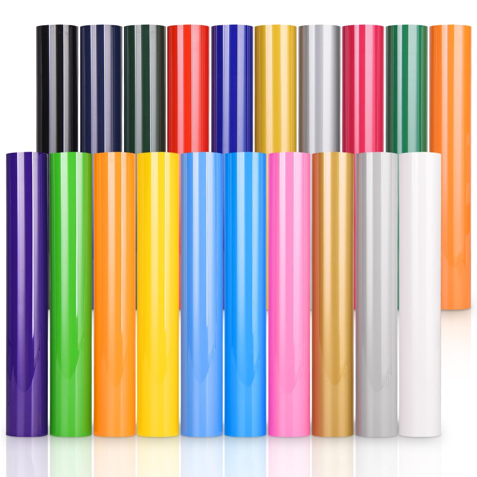 IModeur 20 Pack Heat Transfer Vinyl Sheets - 30.5 x 20 cm Iron on Vinyl for Silhouette Cameo, HTV Vinyl Bundle for Shirt, Clothes, Hats, Pants, Other Fabric