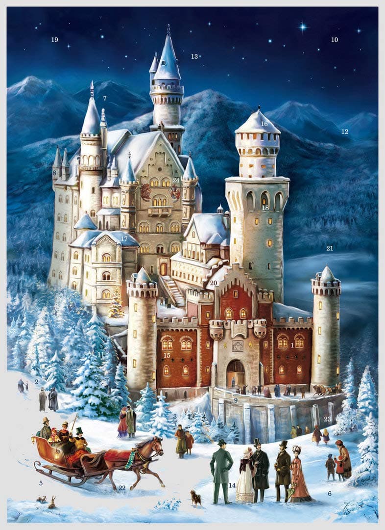 Neuschwanstein Castle in Winter German Advent Calendar | The German Fairy Tale Castle