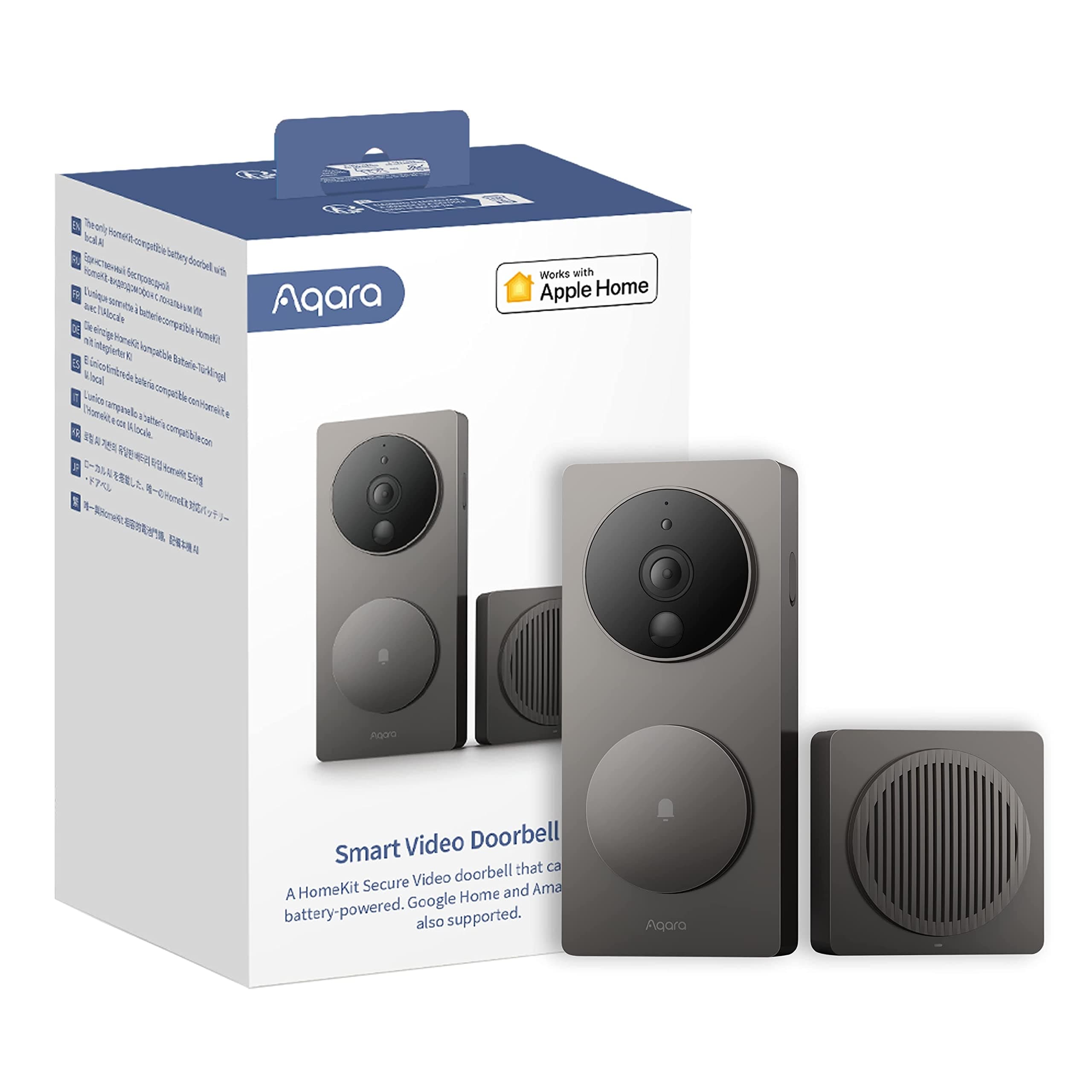 – G4 Video Doorbell with Chime, Wireless or Wired Doorbell, Facial Recognition and Automation, 2.4GHz WiFi, 1080p, Wireless Doorbell with Camera, Compatible with HomeKit, Alexa, Google Home