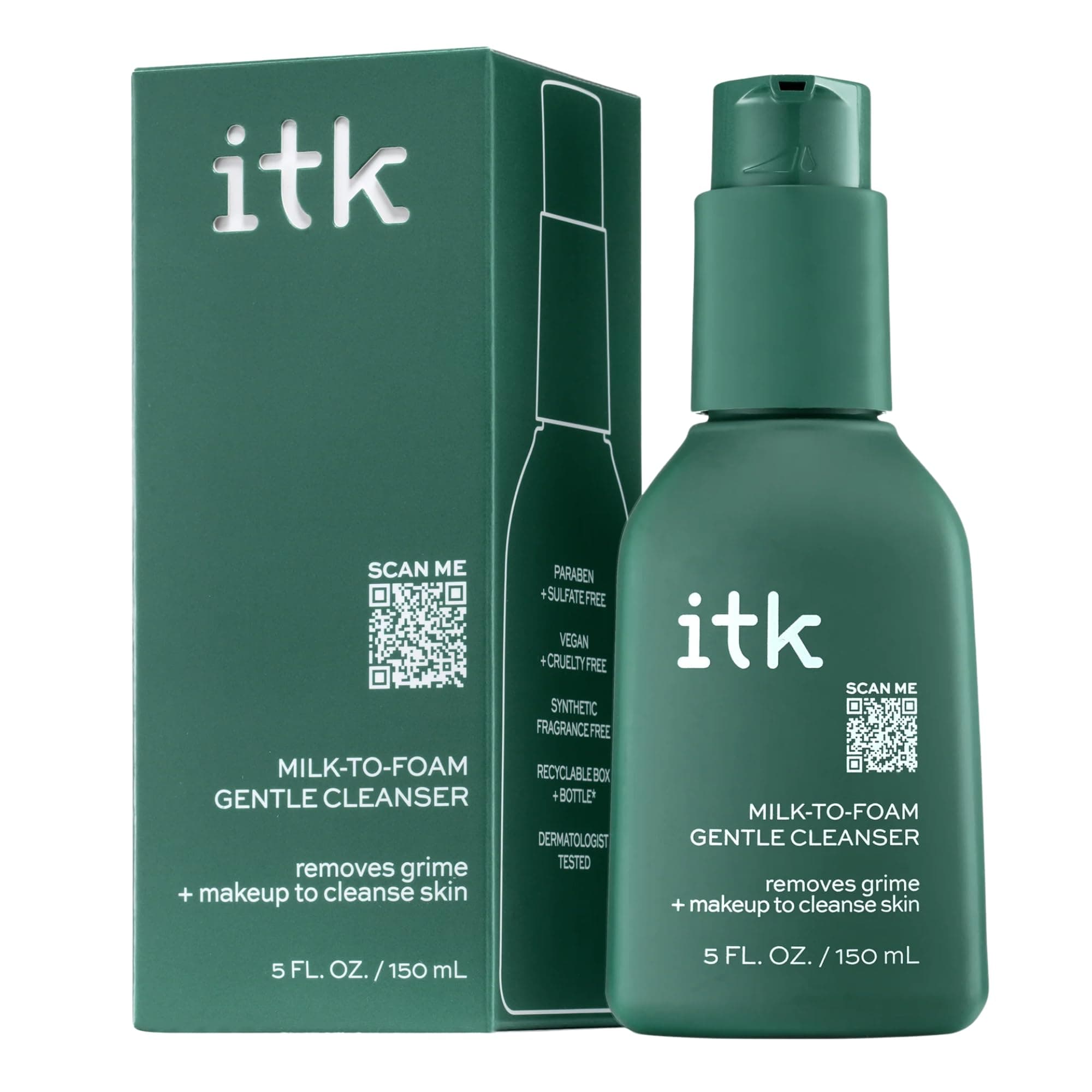 2-in-1 Milk-To-Foam Gentle Face Wash + Makeup Remover - Pro vitamin B5 - Retain Moisture + Pineapple Enzymes + Coconut Enzymes - Cleanses + Moisturizes Skin - Removes Grime + Makeup