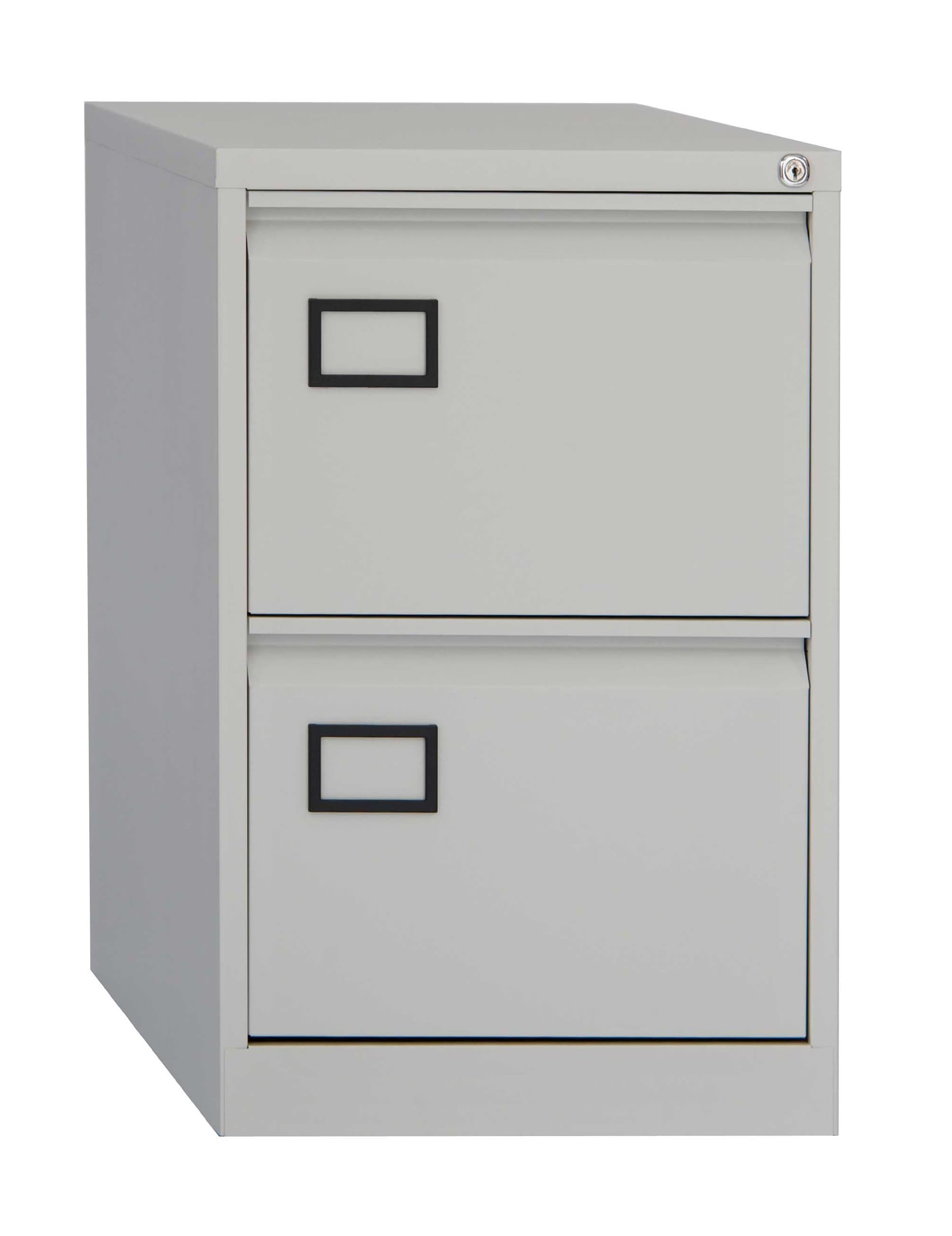 BisleyAOC2-av4-001 711x470x622mm Flush Front Filing Cabinet with 2 Drawers - Goose Grey