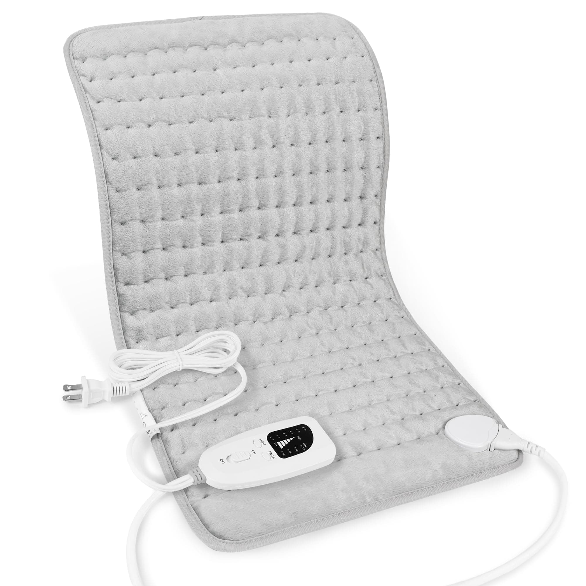 Heating Pad-Electric Heating Pads for Back,Neck,Abdomen,Moist Heated Pad for Shoulder,Knee,Hot Pad for Arms and Legs,Dry&Moist Heat & Auto Shut Off(Light Gray, 12''×24')