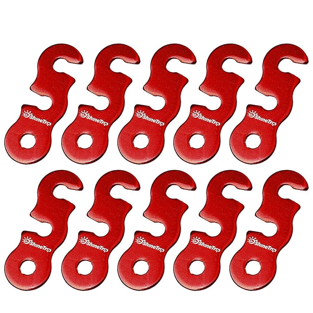 Hugesavings10 pcs Cord Adjuster, Ultralight Aluminum Guyline Tent Tensioners Rope Adjuster for Hiking Camping Backpacking Outdoor Activity